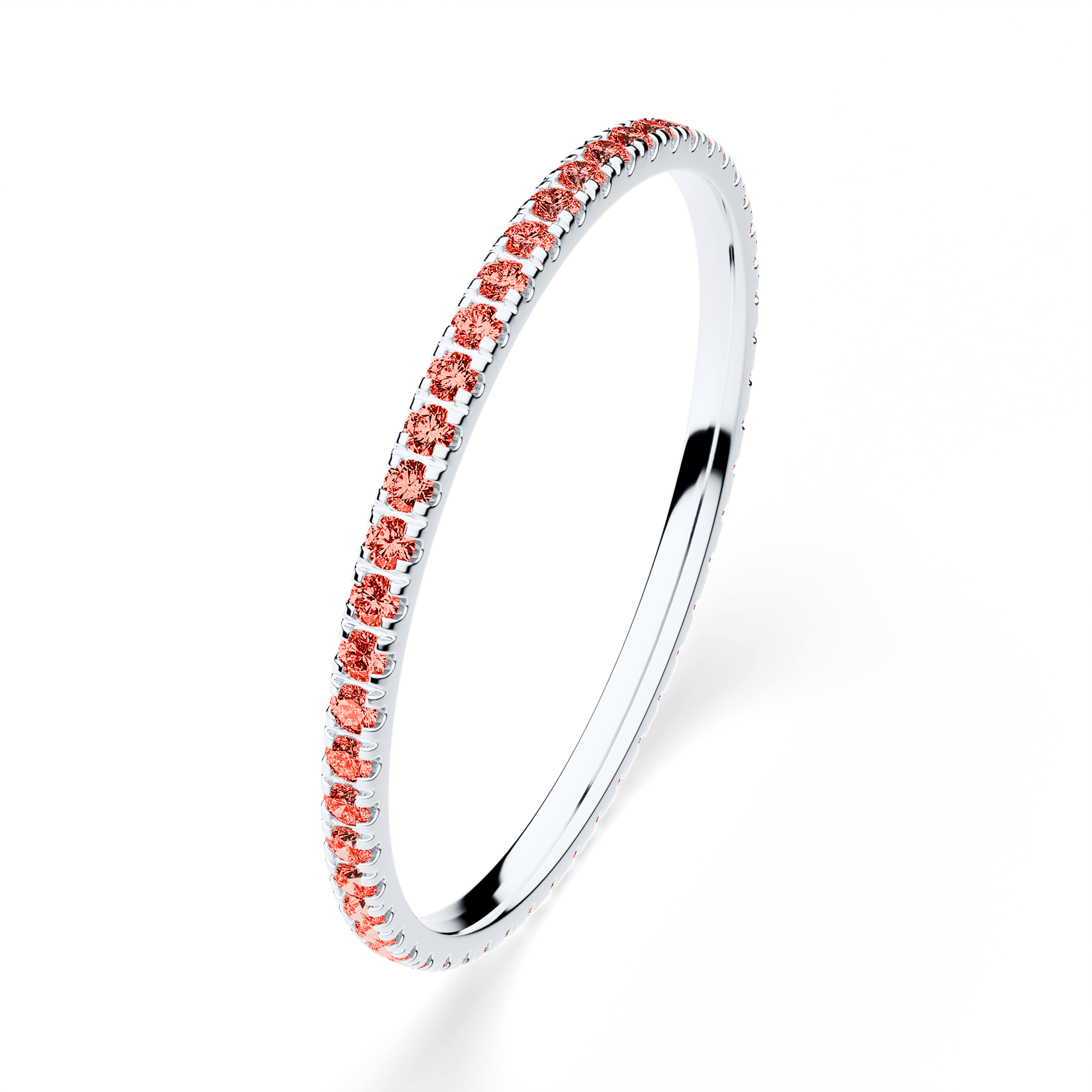 Dostawka Rosie z białego złota z czerwonym diamentem laboratoryjnym 0,25ct