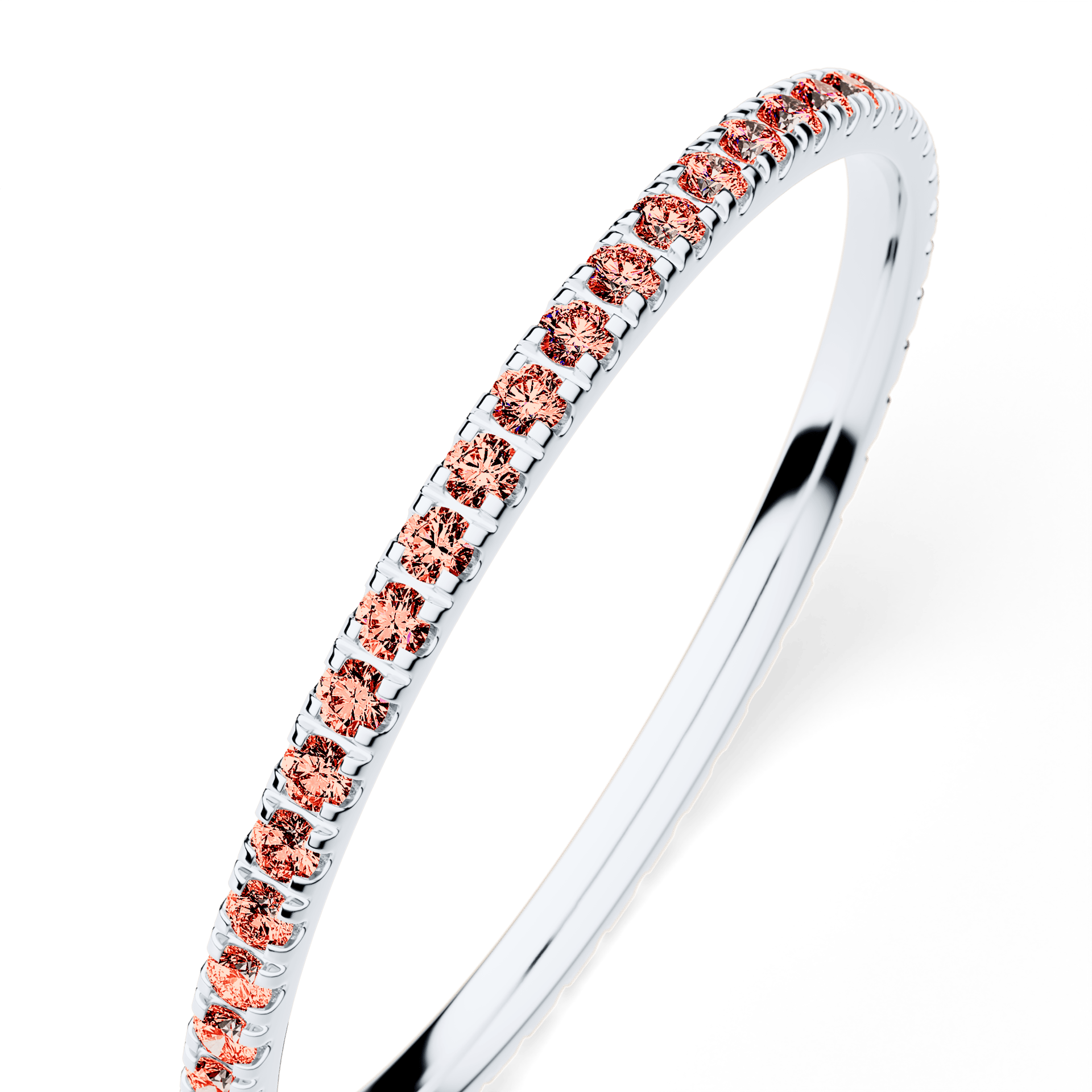 Dostawka Rosie z białego złota z czerwonym diamentem 0,25ct