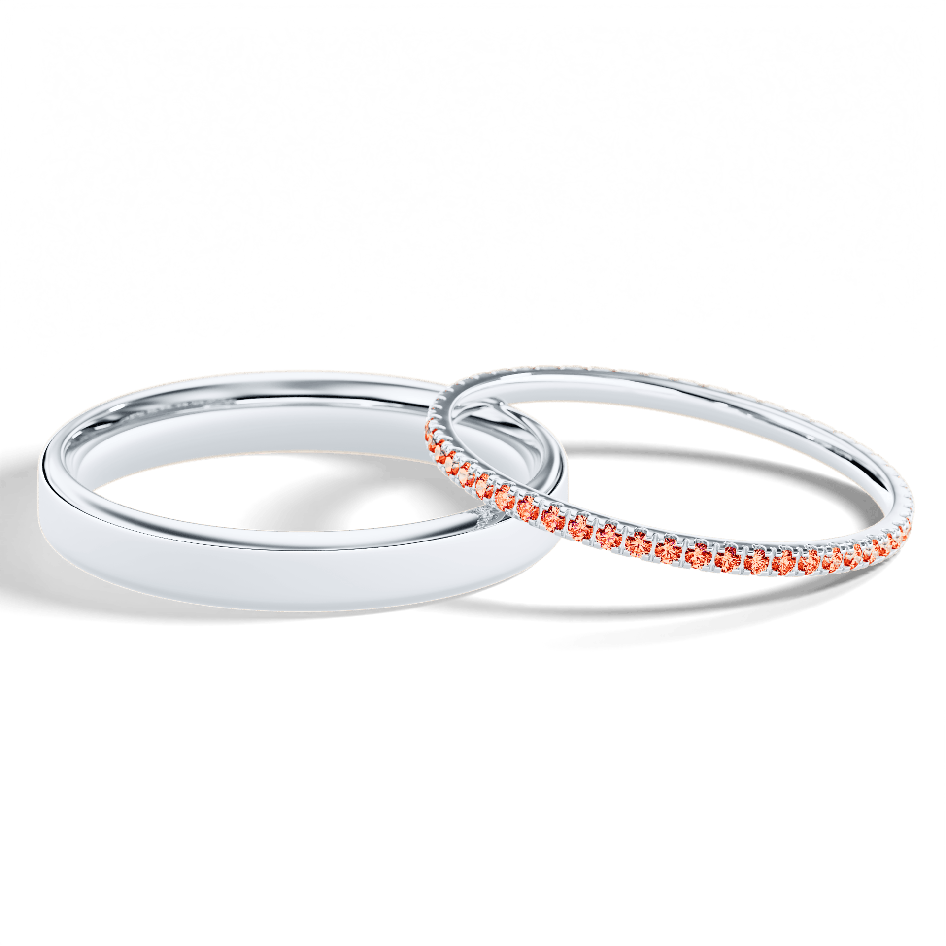 Dostawka Rosie z białego złota z czerwonym diamentem 0,25ct