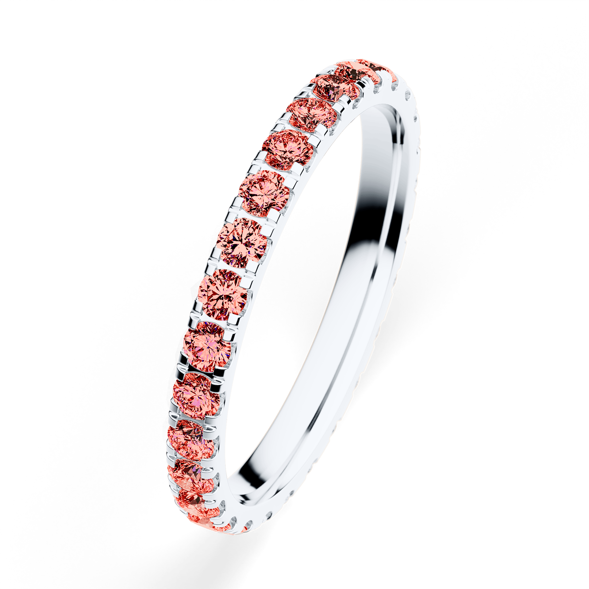 Dostawka Rosie z białego złota z czerwonym diamentem 0,96ct