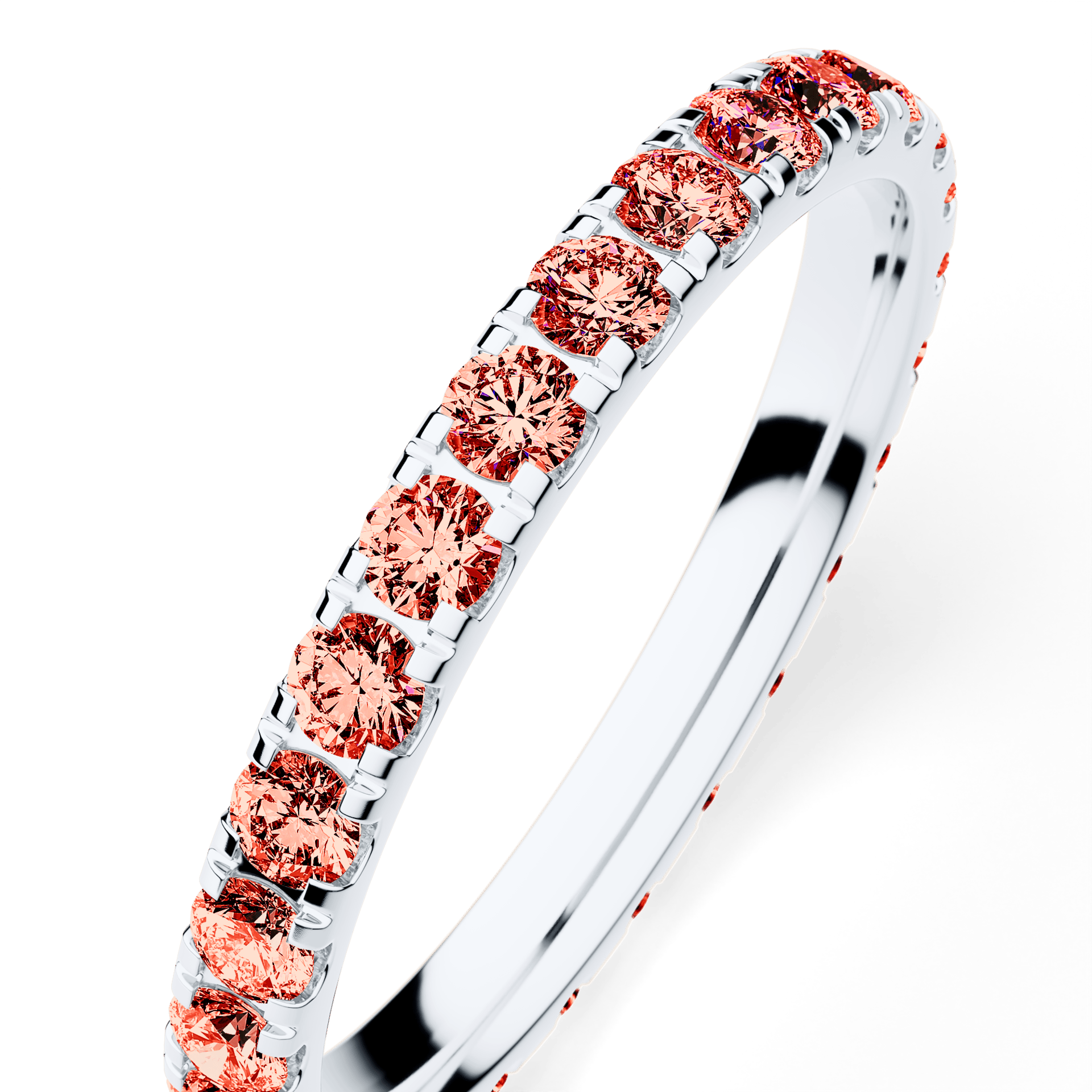 Dostawka Rosie z białego złota z czerwonym diamentem 0,96ct