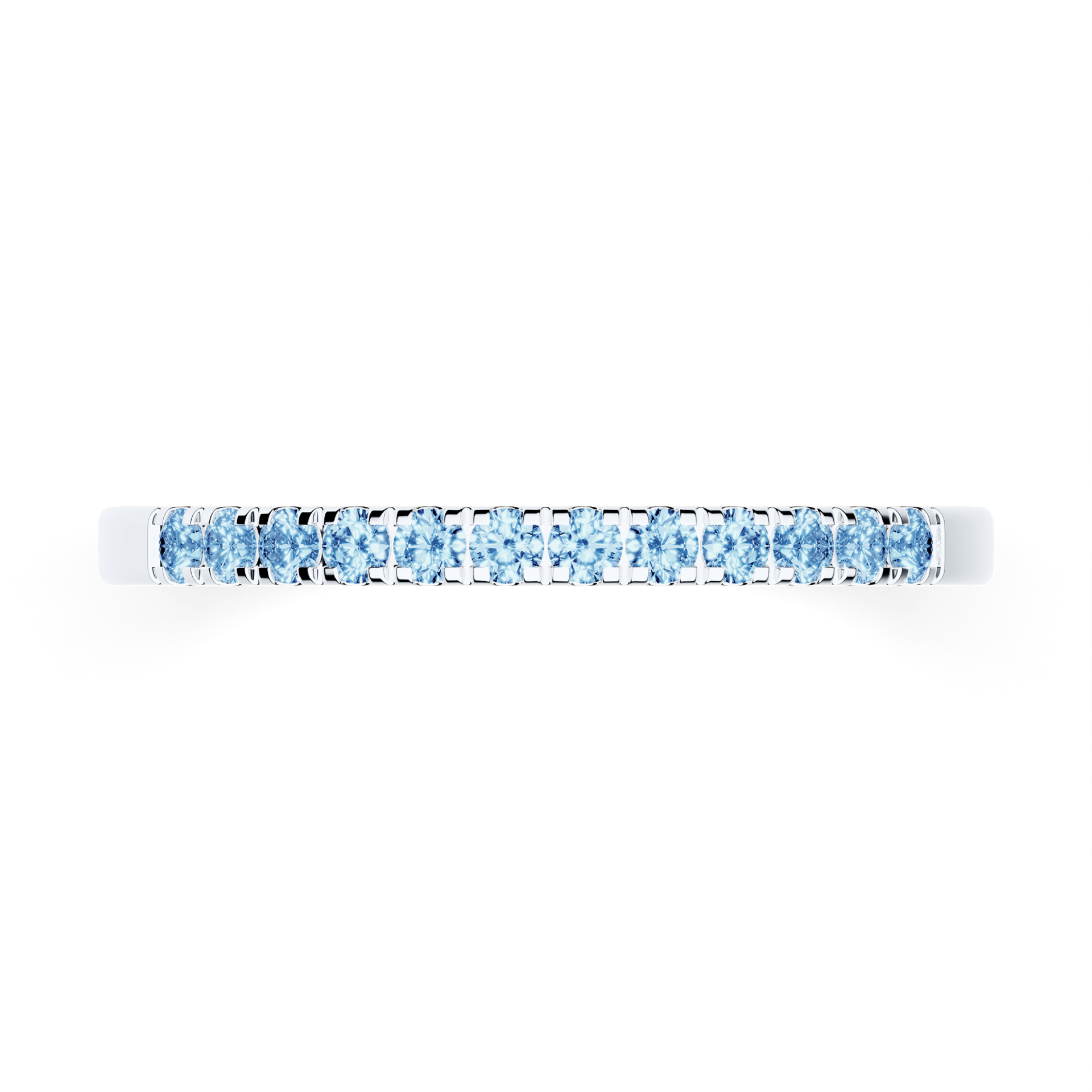 Dostawka Rosie z białego złota z niebieskim diamentem laboratoryjnym 0,18ct