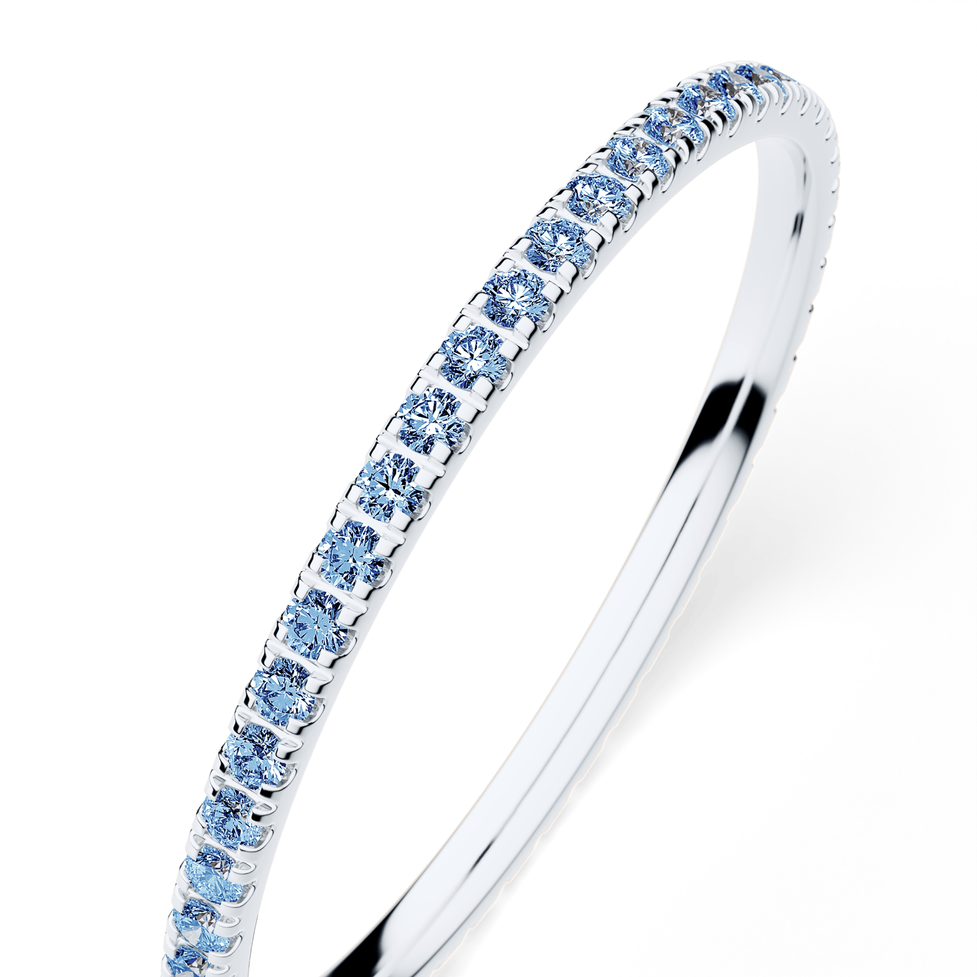 Dostawka Rosie z białego złota z niebieskim diamentem 0,25ct