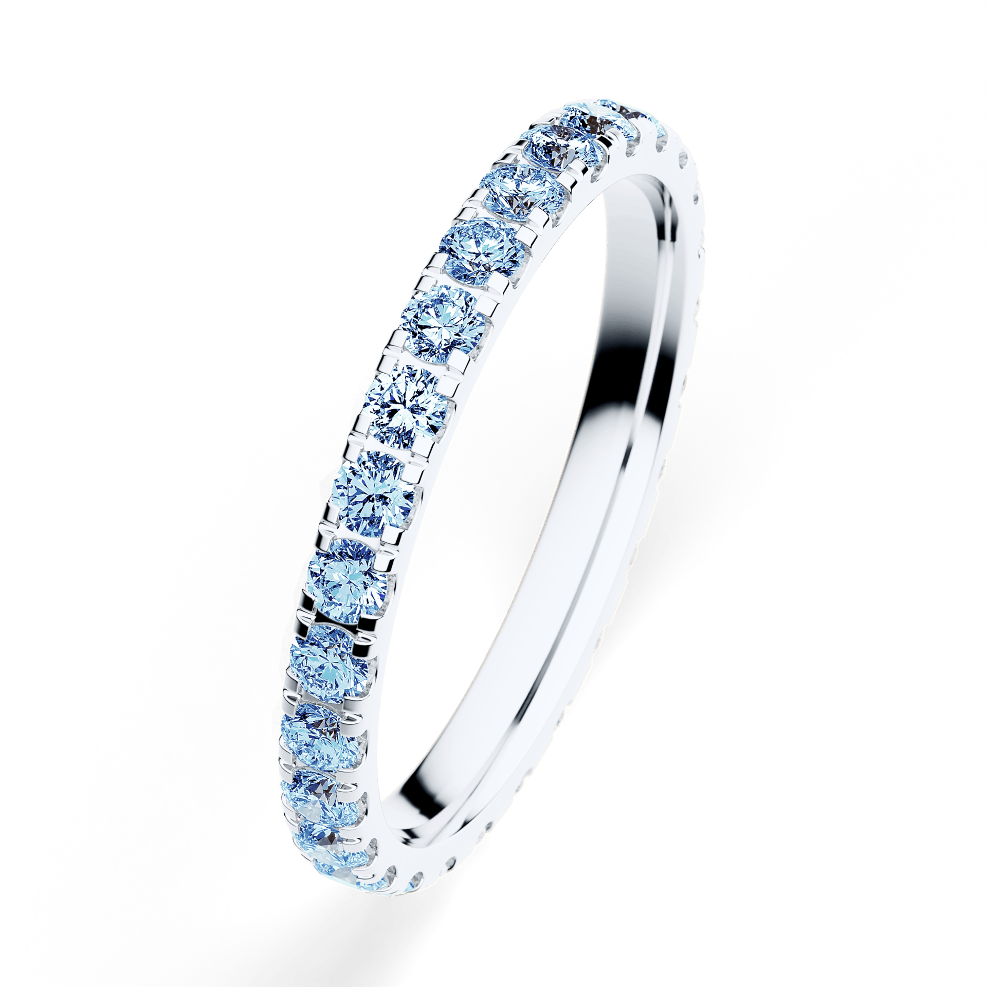 Dostawka Rosie z białego złota z niebieskim diamentem 0,96ct