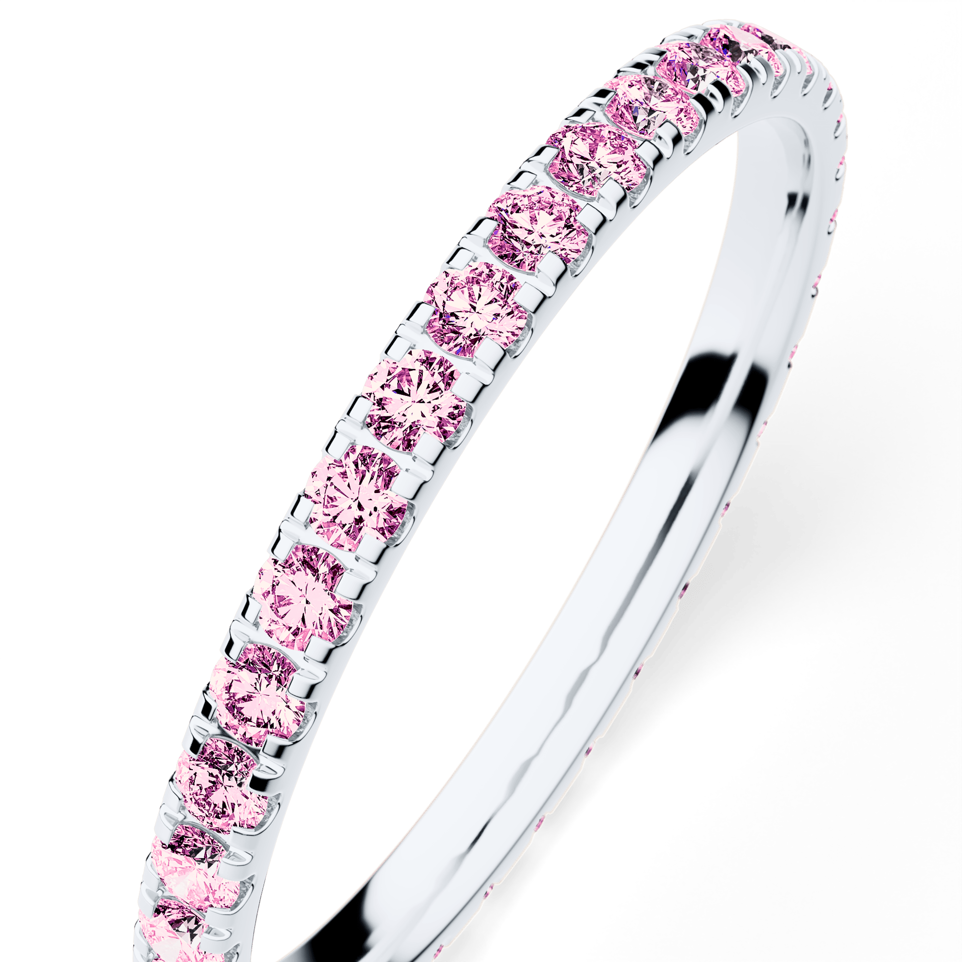 Dostawka Rosie z białego złota z różowym diamentem 0,53ct