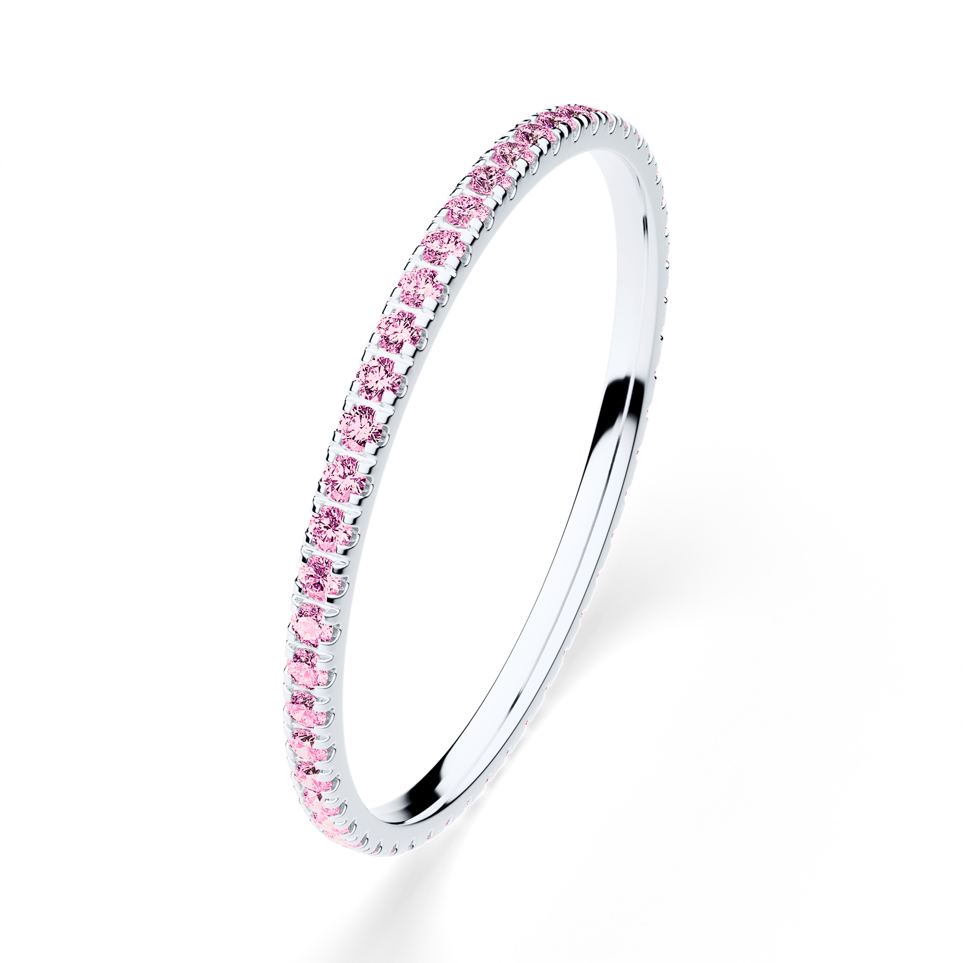 Dostawka Rosie z białego złota z różowym diamentem 0,25ct