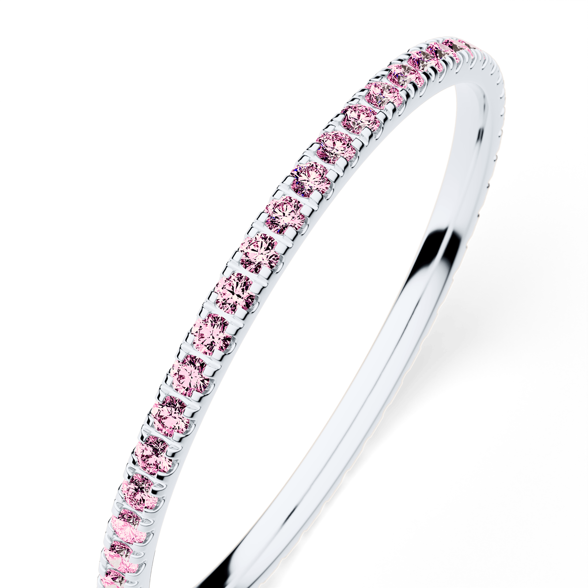 Dostawka Rosie z białego złota z różowym diamentem 0,25ct