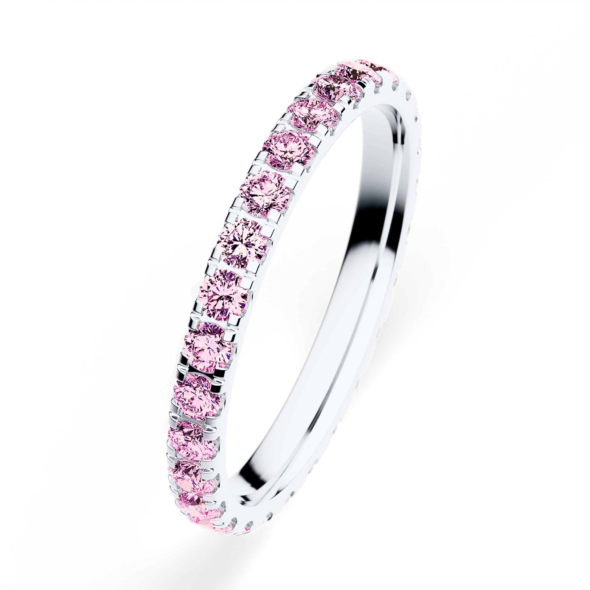 Dostawka Rosie z białego złota z różowym diamentem 0,96ct