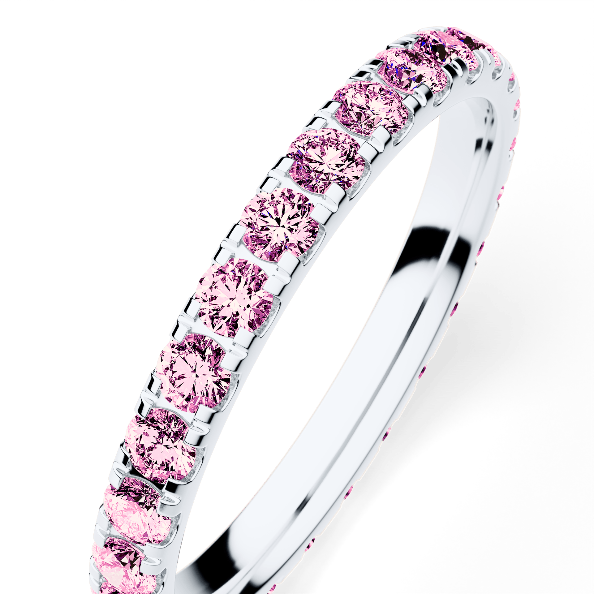 Dostawka Rosie z białego złota z różowym diamentem 0,96ct