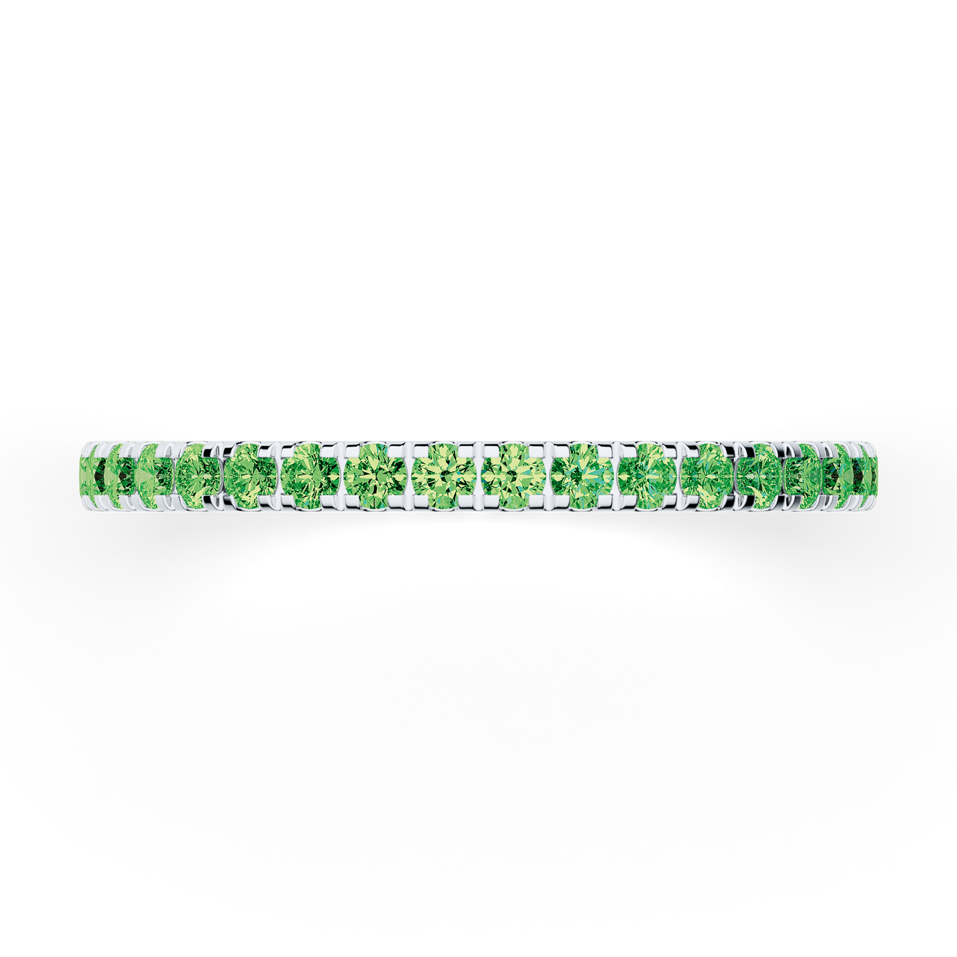 Dostawka Rosie z białego złota z ciemnym zielonym diamentem 0,53ct