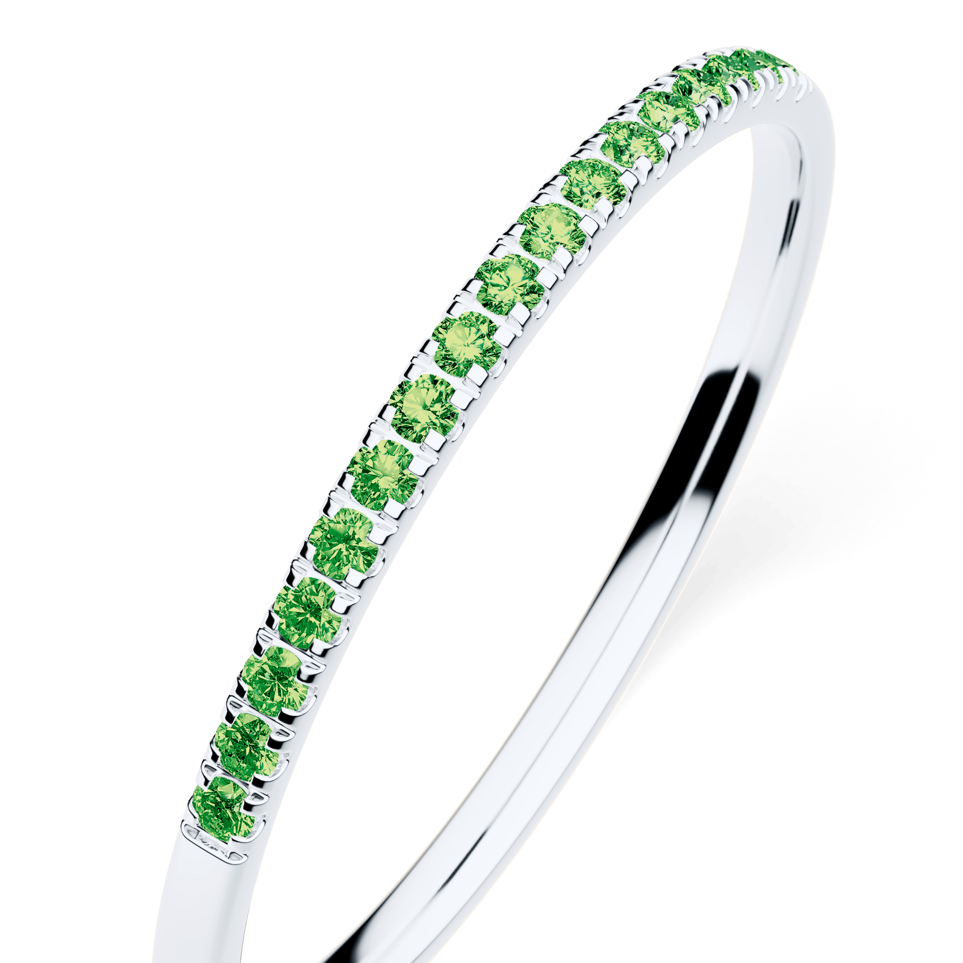 Dostawka Rosie z białego złota z ciemnym zielonym diamentem laboratoryjnym 0,08ct