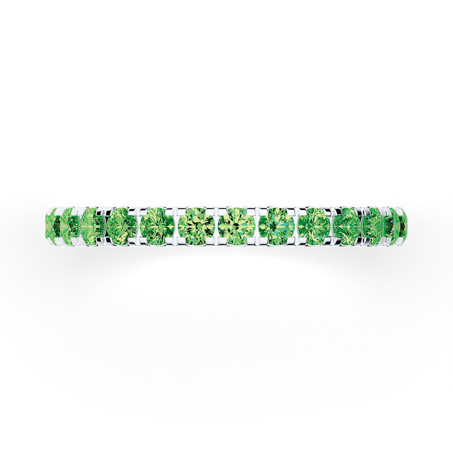 Dostawka Rosie z białego złota z ciemnym zielonym diamentem 0,96ct