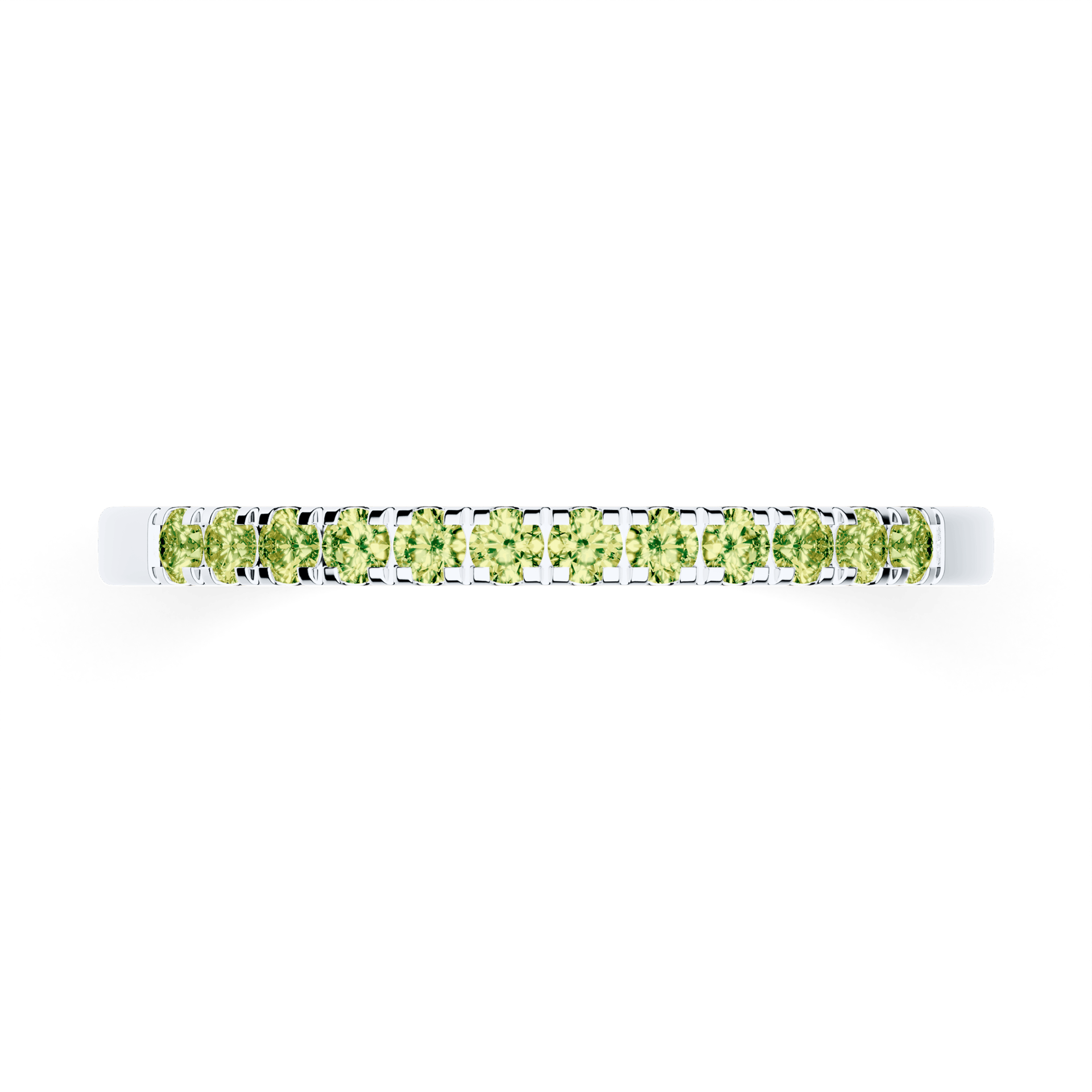 Dostawka Rosie z białego złota z jasnym zielonym diamentem laboratoryjnym 0,18ct