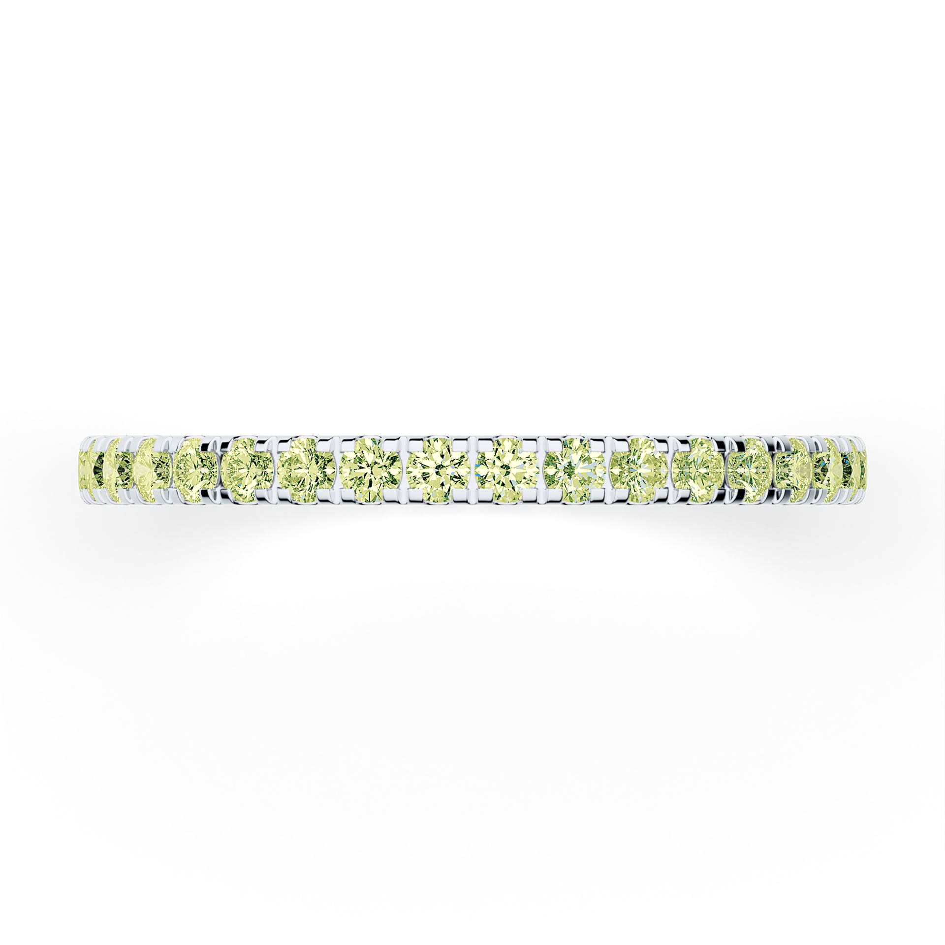 Dostawka Rosie z białego złota z jasnym zielonym diamentem 0,53ct