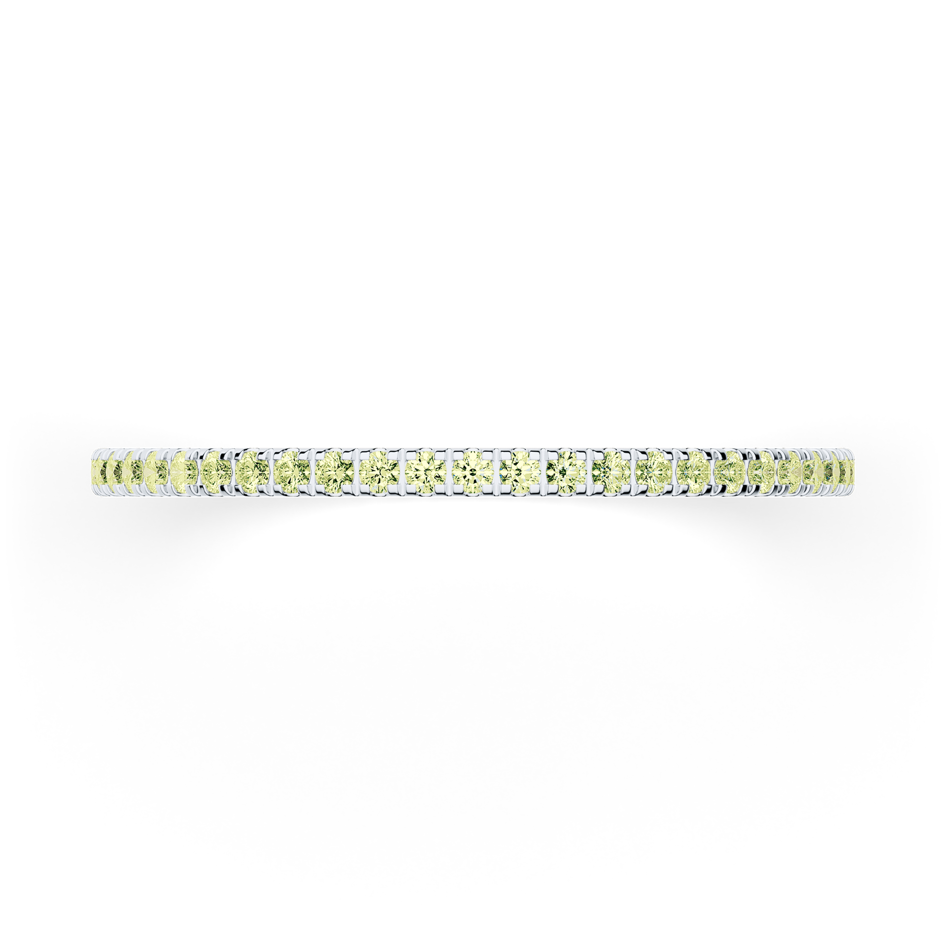 Dostawka Rosie z białego złota z jasnym zielonym diamentem 0,25ct