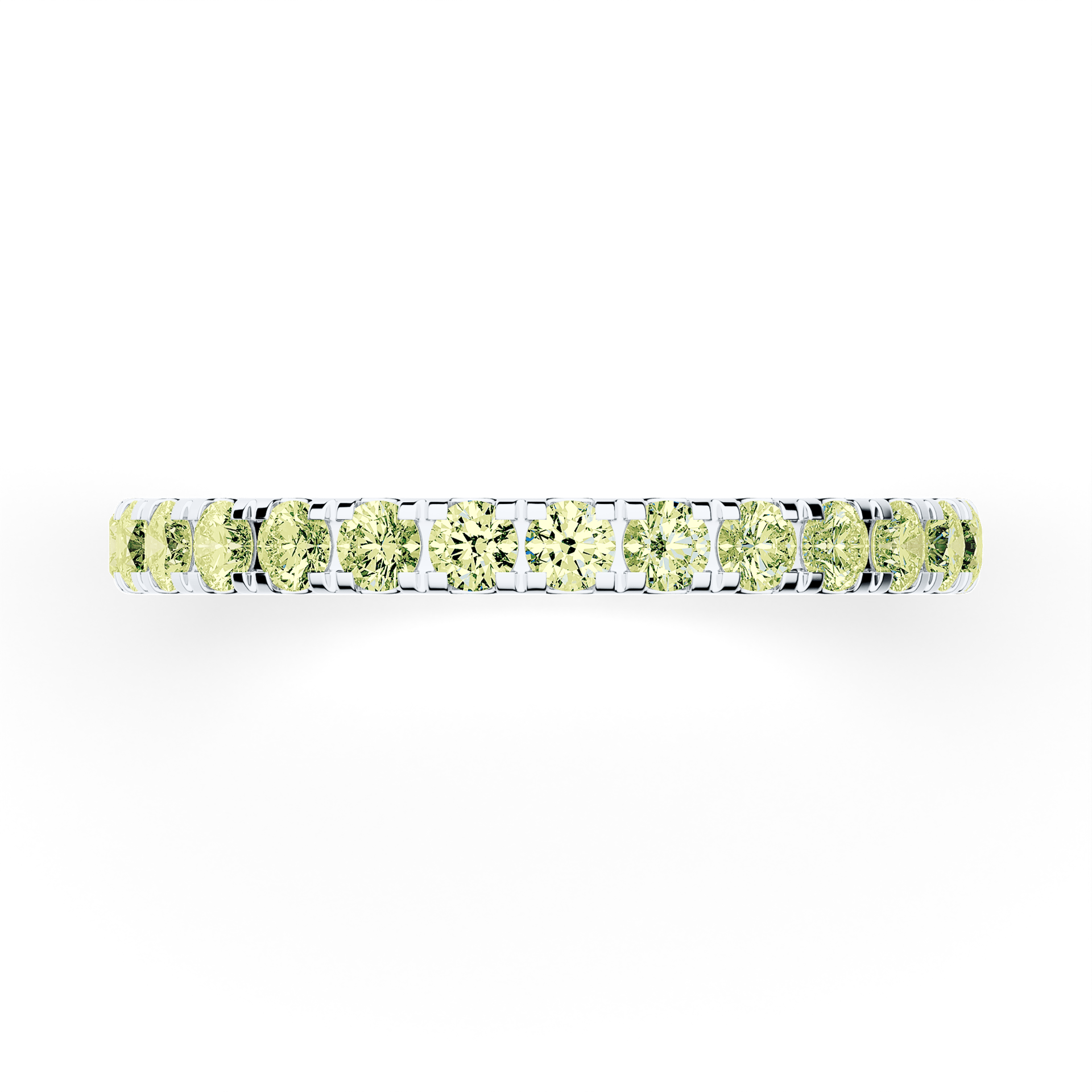 Dostawka Rosie z białego złota z jasnym zielonym diamentem 0,96ct