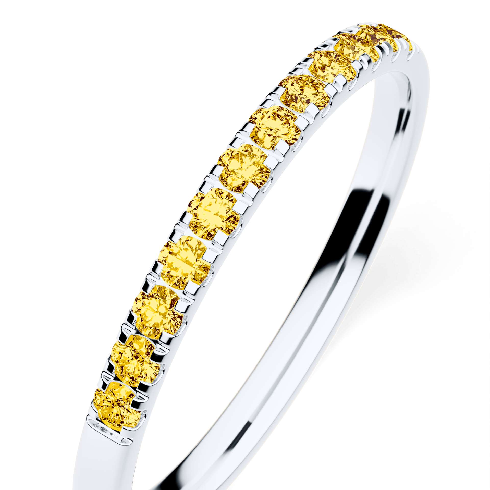 Dostawka Rosie z białego złota z żółtym diamentem laboratoryjnym 0,18ct