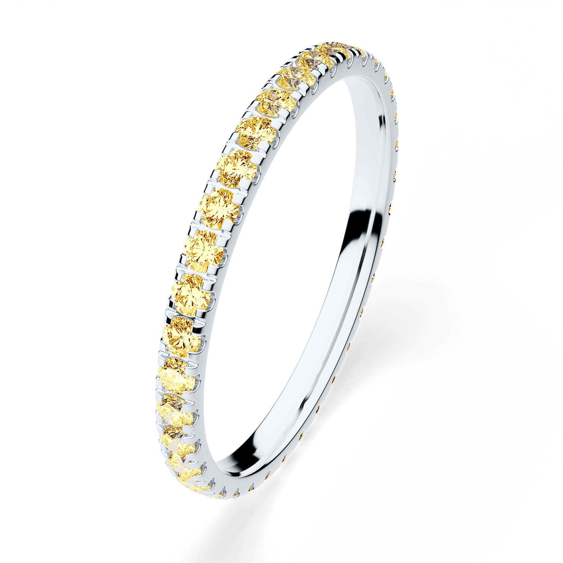 Dostawka Rosie z białego złota z żółtym diamentem 0,53ct