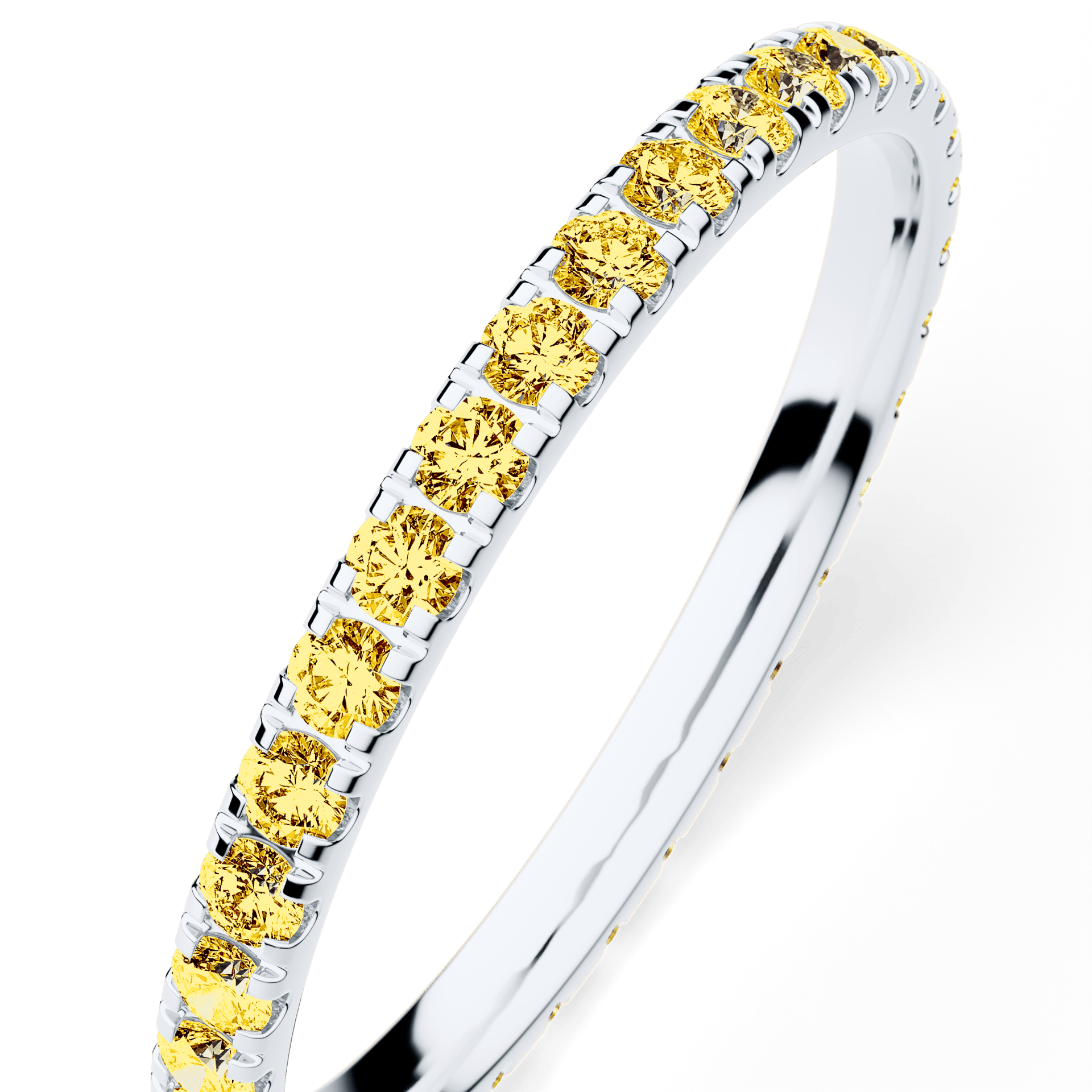 Dostawka Rosie z białego złota z żółtym diamentem 0,53ct