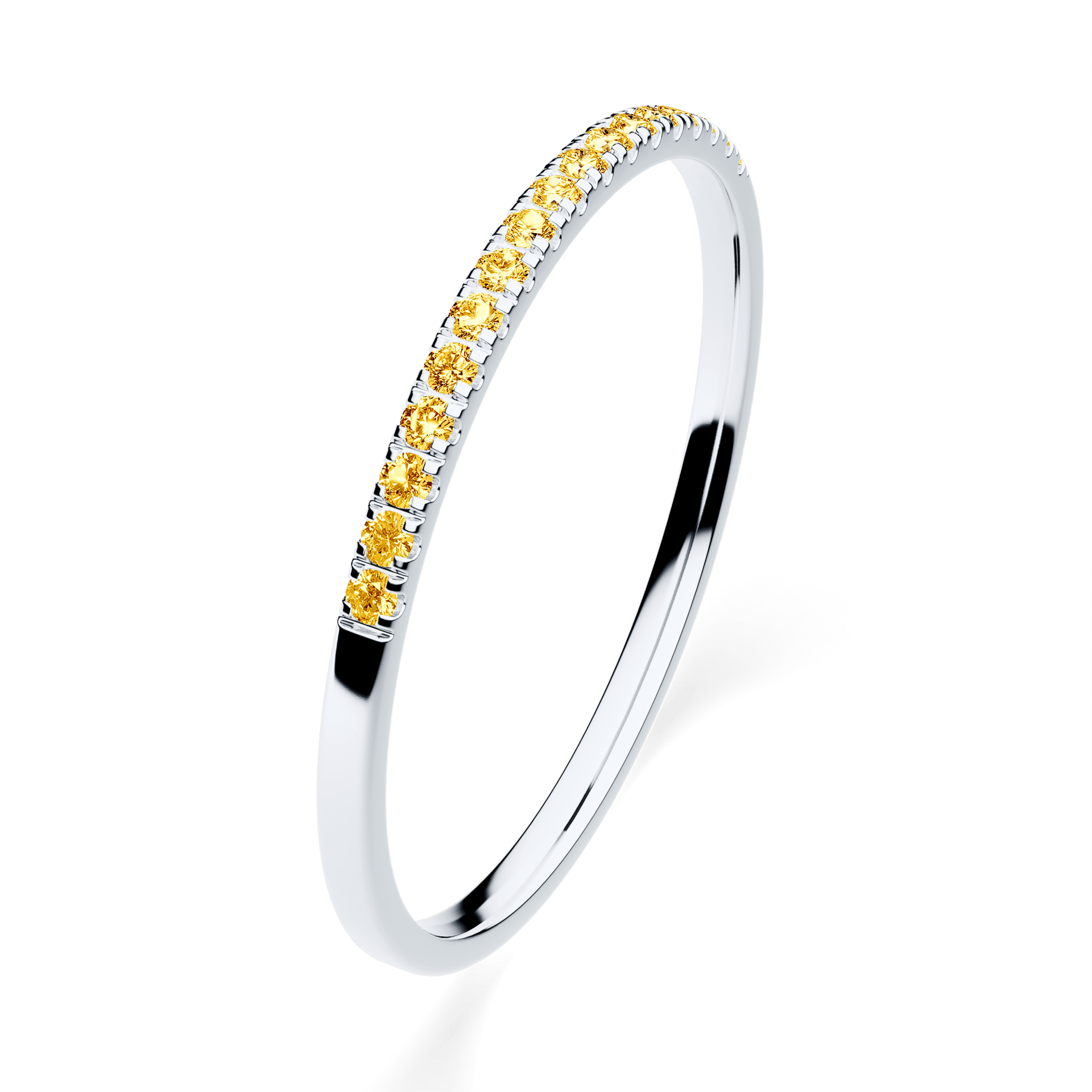 Dostawka Rosie z białego złota z żółtym diamentem laboratoryjnym 0,08ct