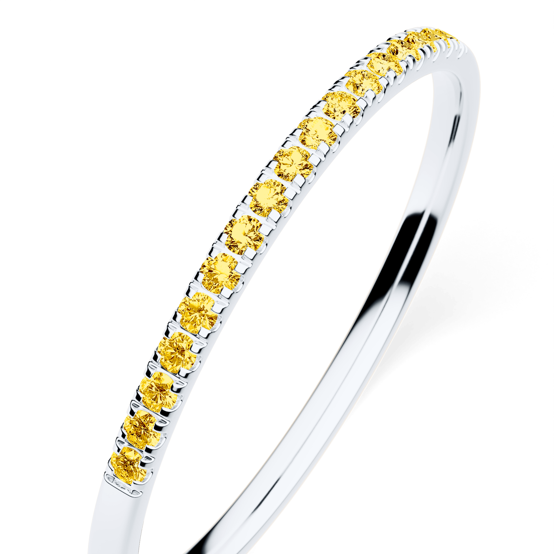 Dostawka Rosie z białego złota z żółtym diamentem laboratoryjnym 0,08ct