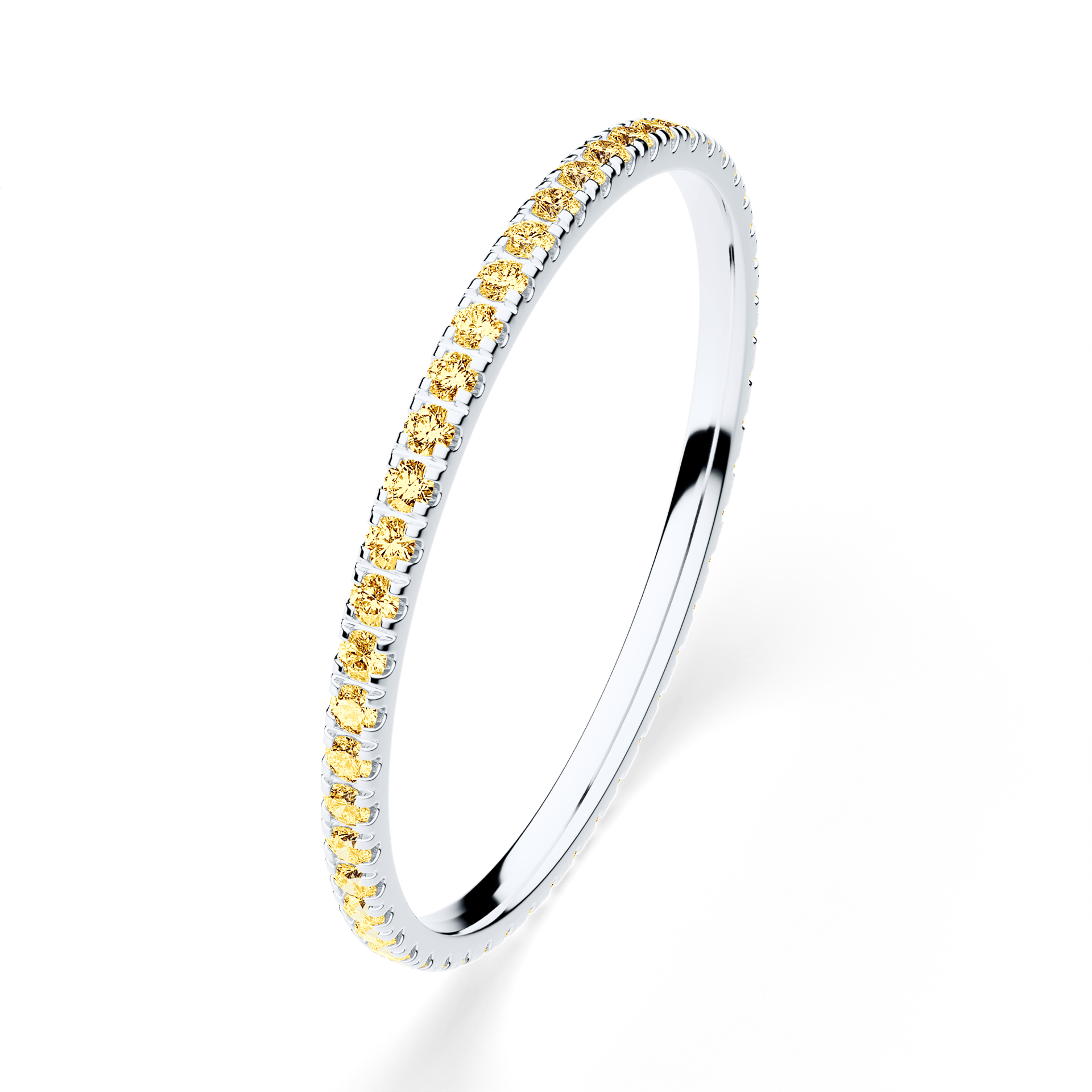 Dostawka Rosie z białego złota z żółtym diamentem 0,25ct