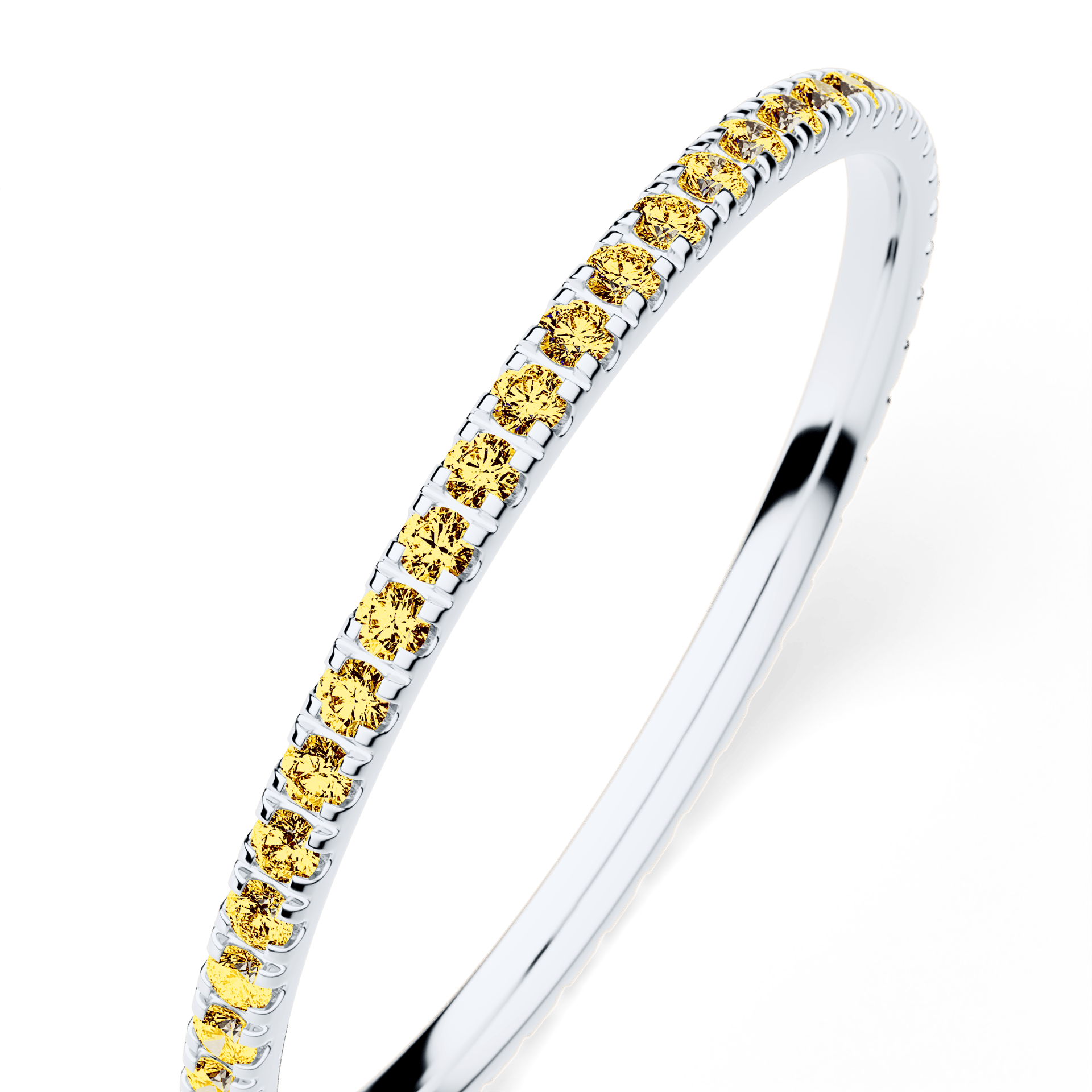 Dostawka Rosie z białego złota z żółtym diamentem 0,25ct