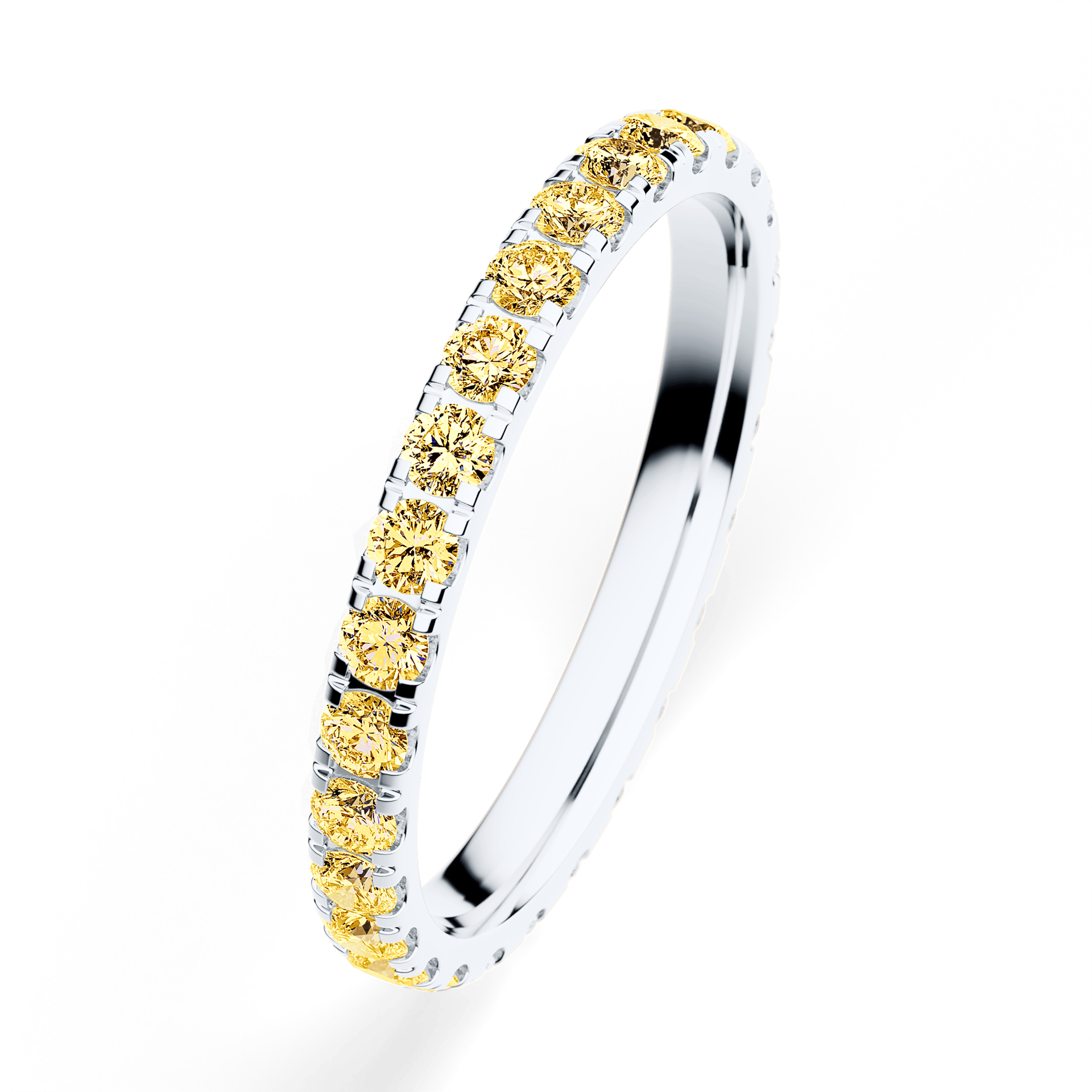 Dostawka Rosie z białego złota z żółtym diamentem 0,96ct