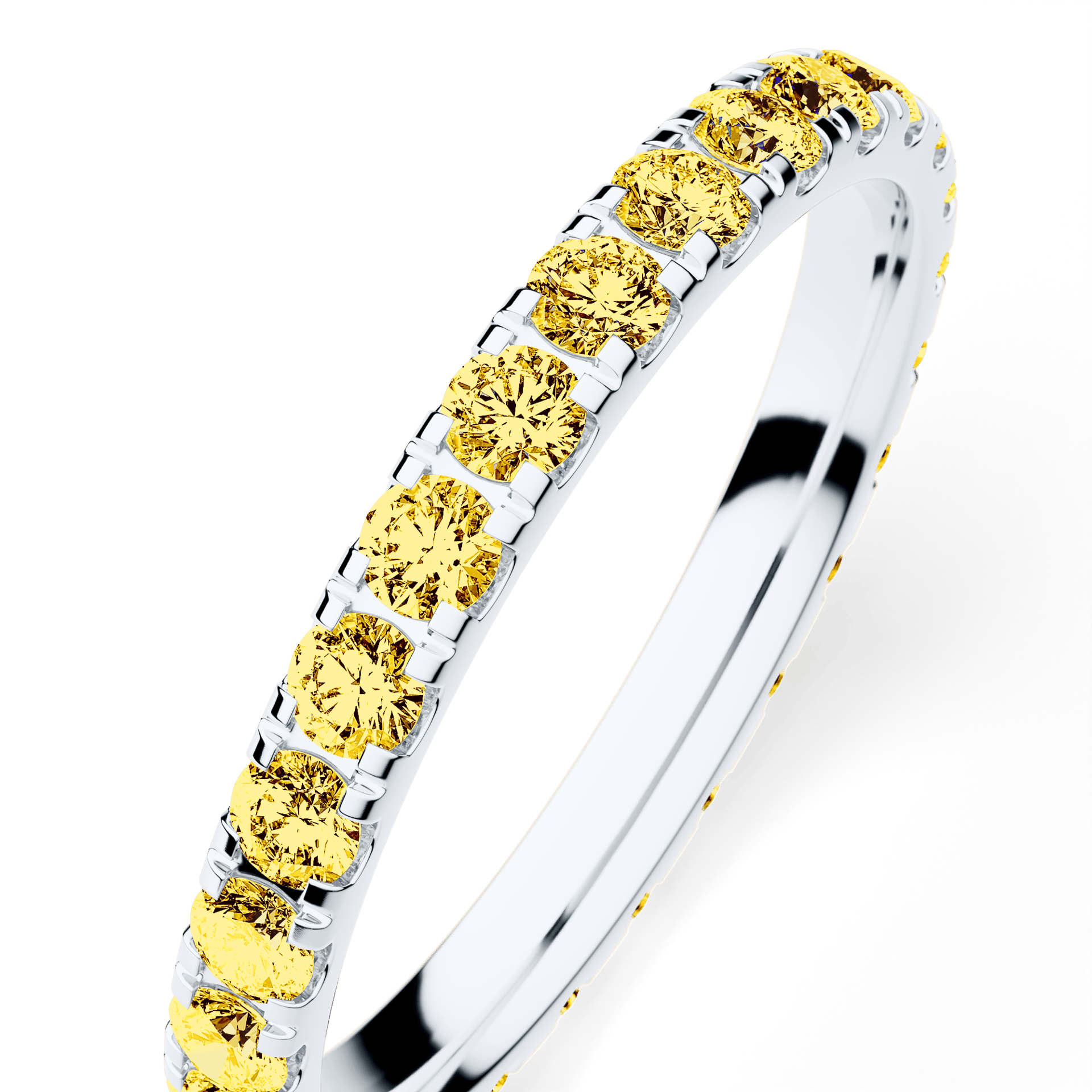 Dostawka Rosie z białego złota z żółtym diamentem 0,96ct