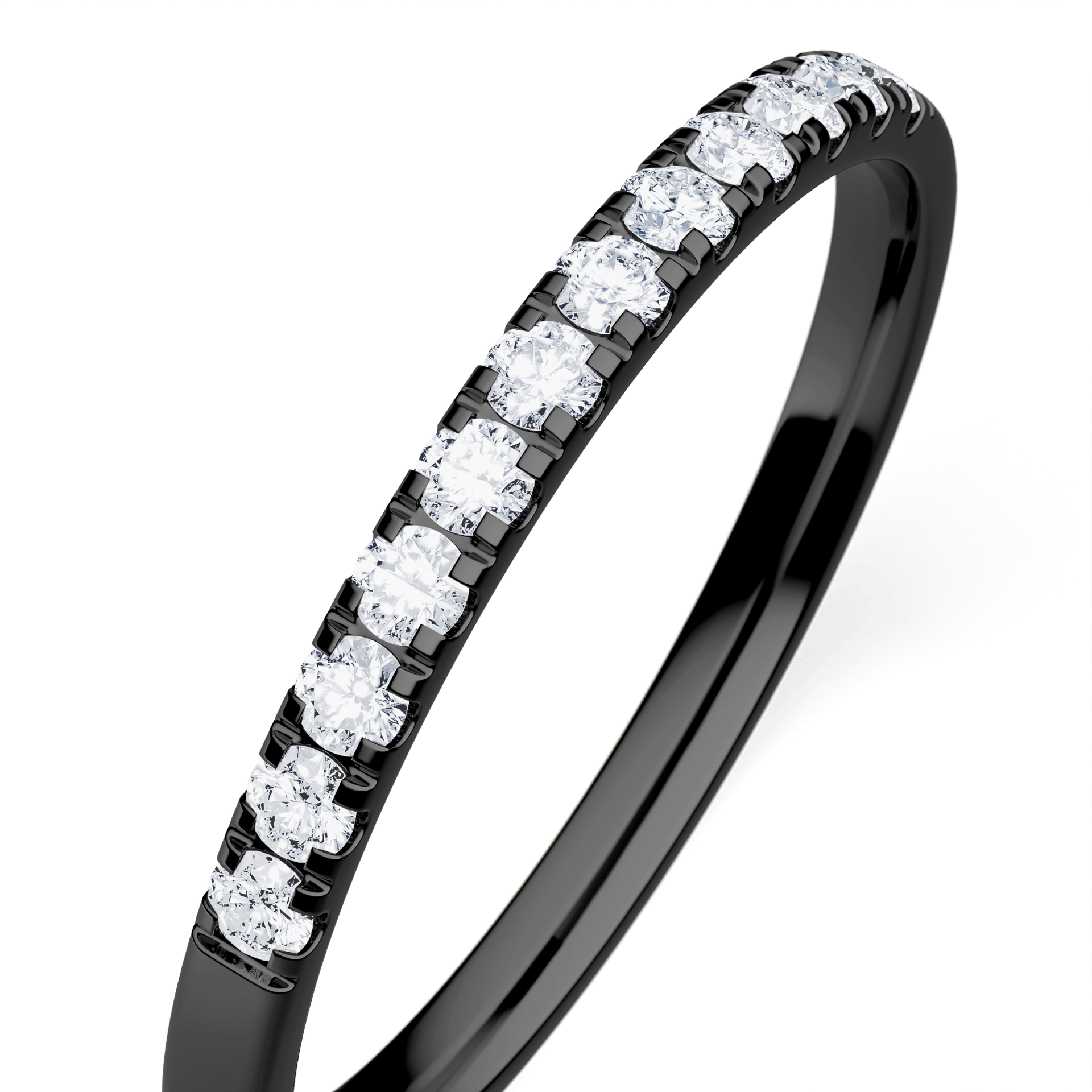 Dostawka Rosie z czarnego złota z diamentem naturalnym 0,18ct