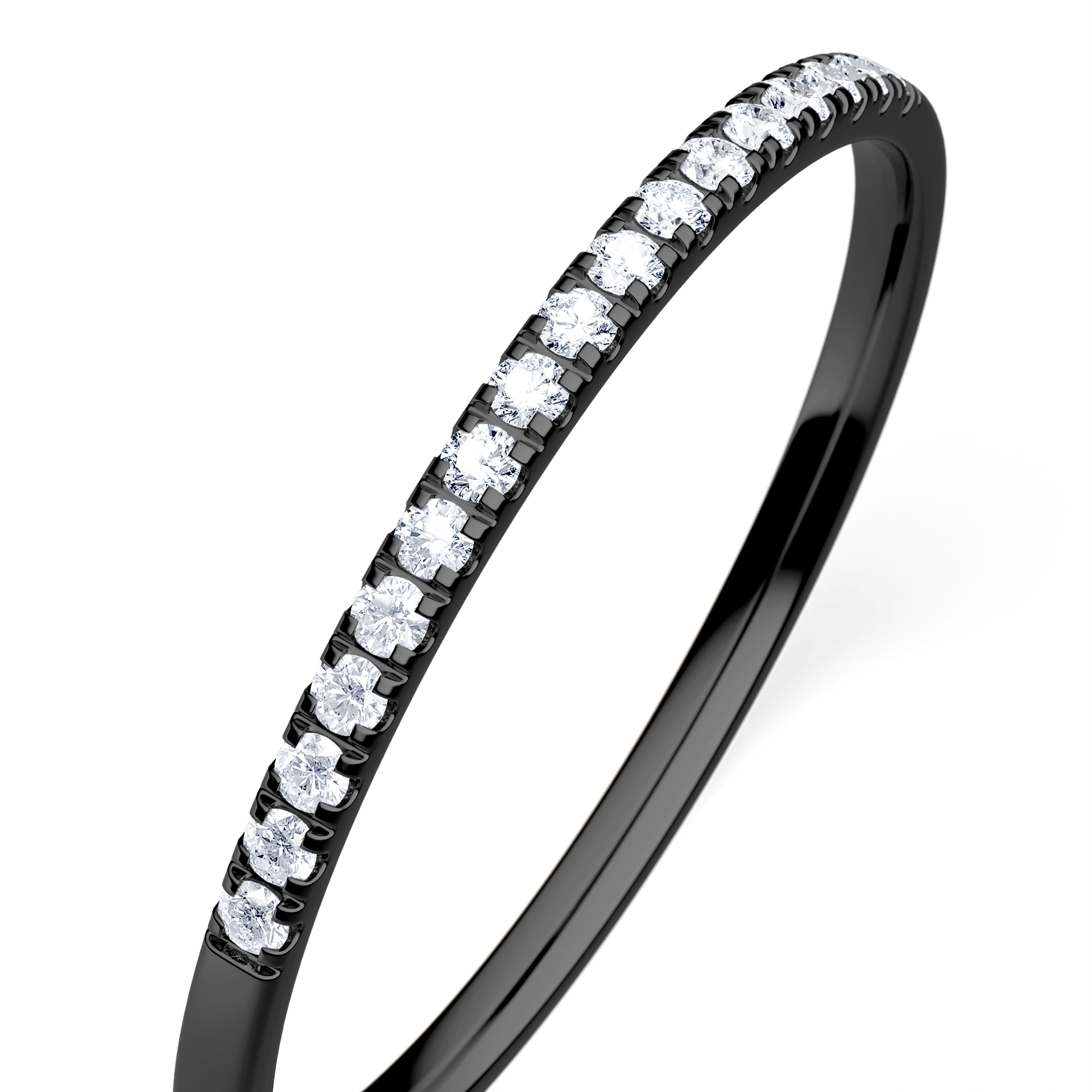 Dostawka Rosie z czarnego złota z diamentem naturalnym 0,08ct