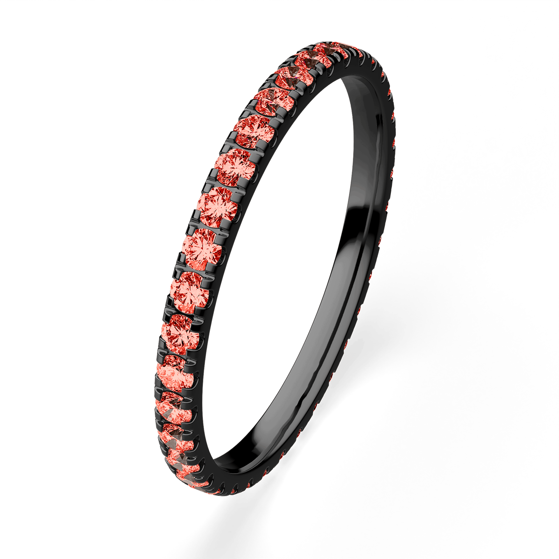 Dostawka Rosie z czarnego złota z czerwonym diamentem 0,53ct