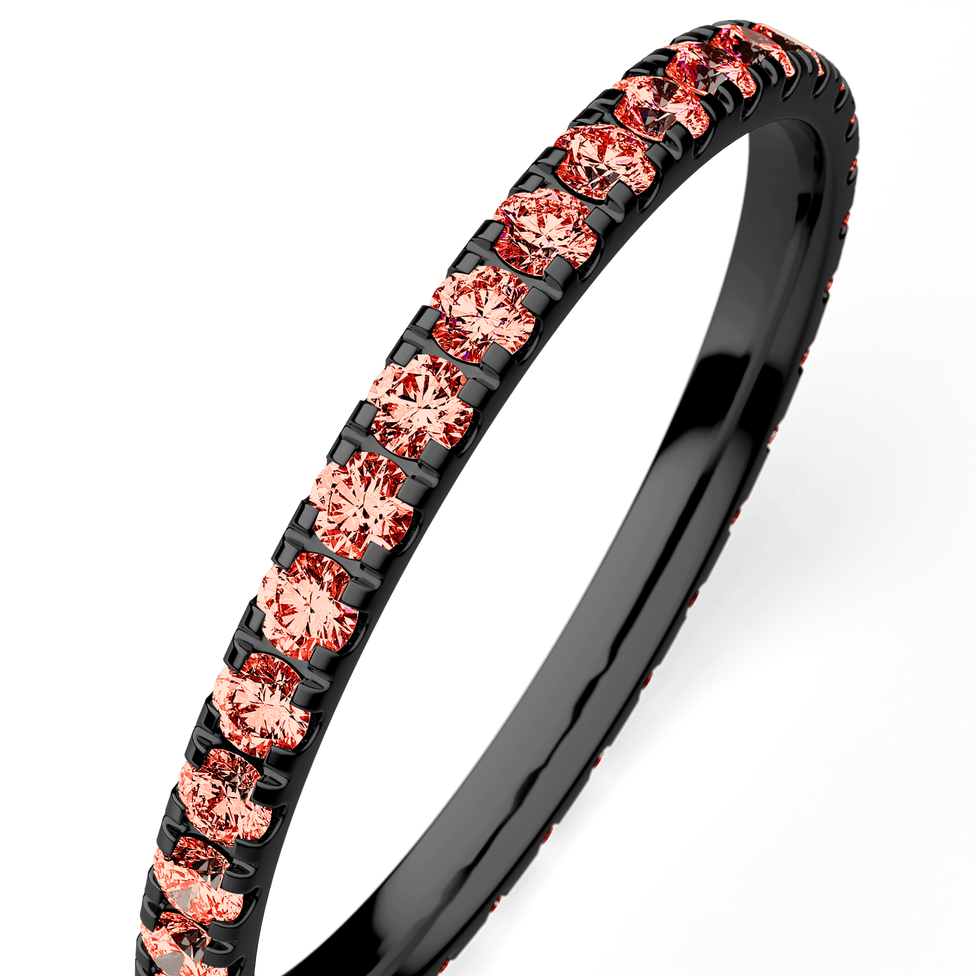 Dostawka Rosie z czarnego złota z czerwonym diamentem 0,53ct