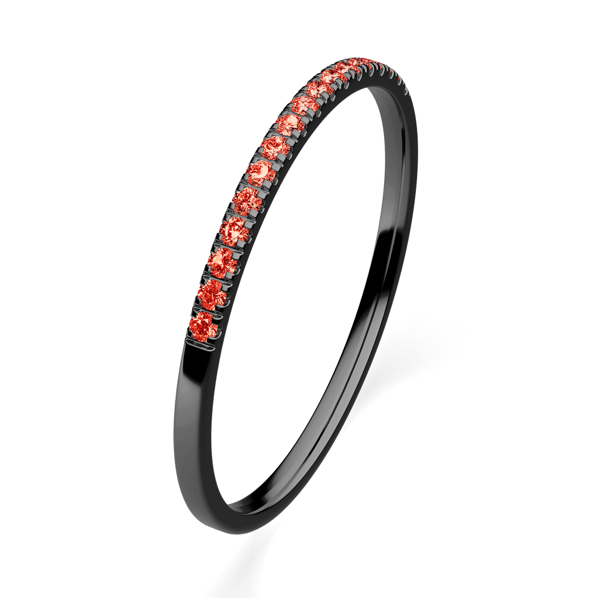 Dostawka Rosie z czarnego złota z czerwonym diamentem laboratoryjnym 0,08ct