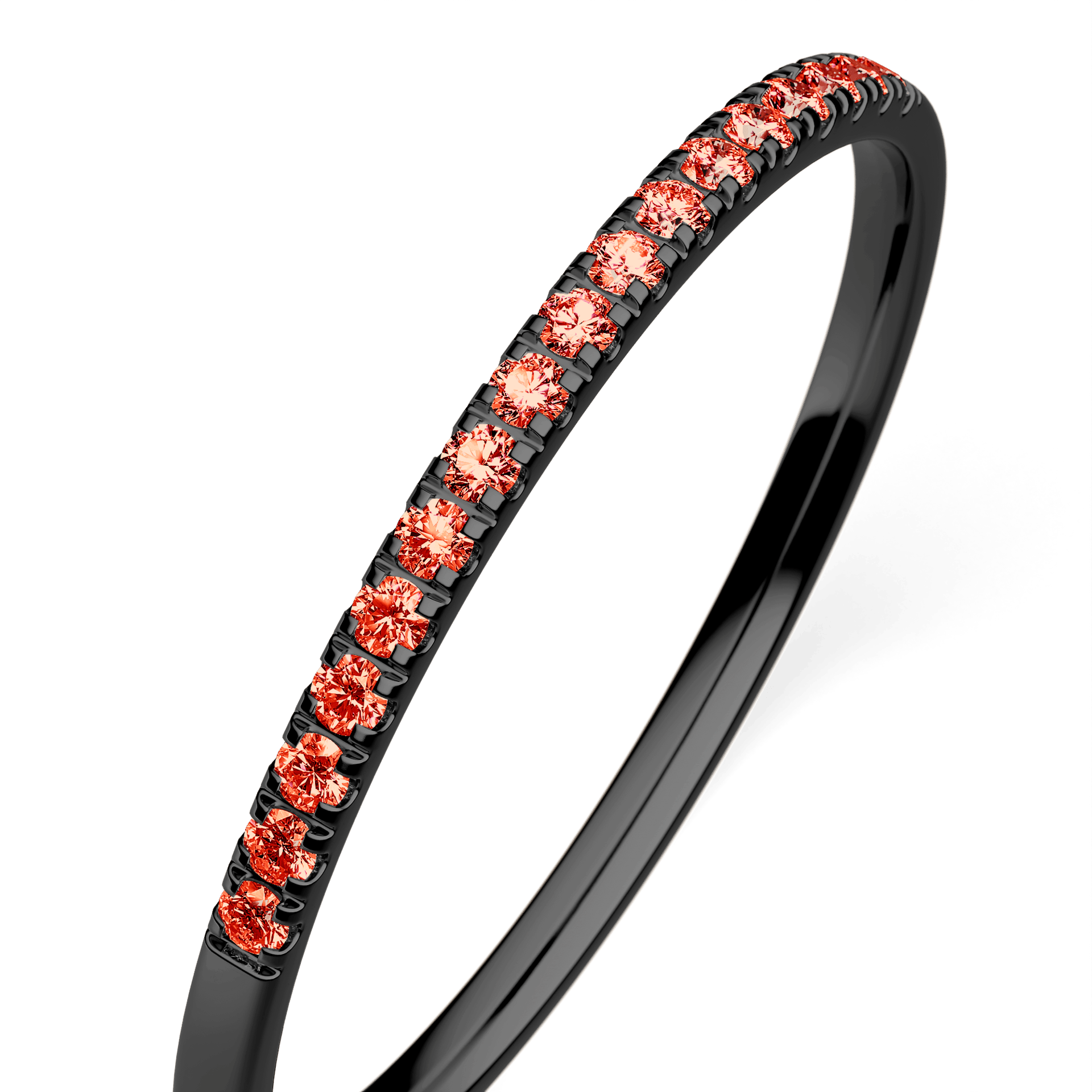 Dostawka Rosie z czarnego złota z czerwonym diamentem laboratoryjnym 0,08ct