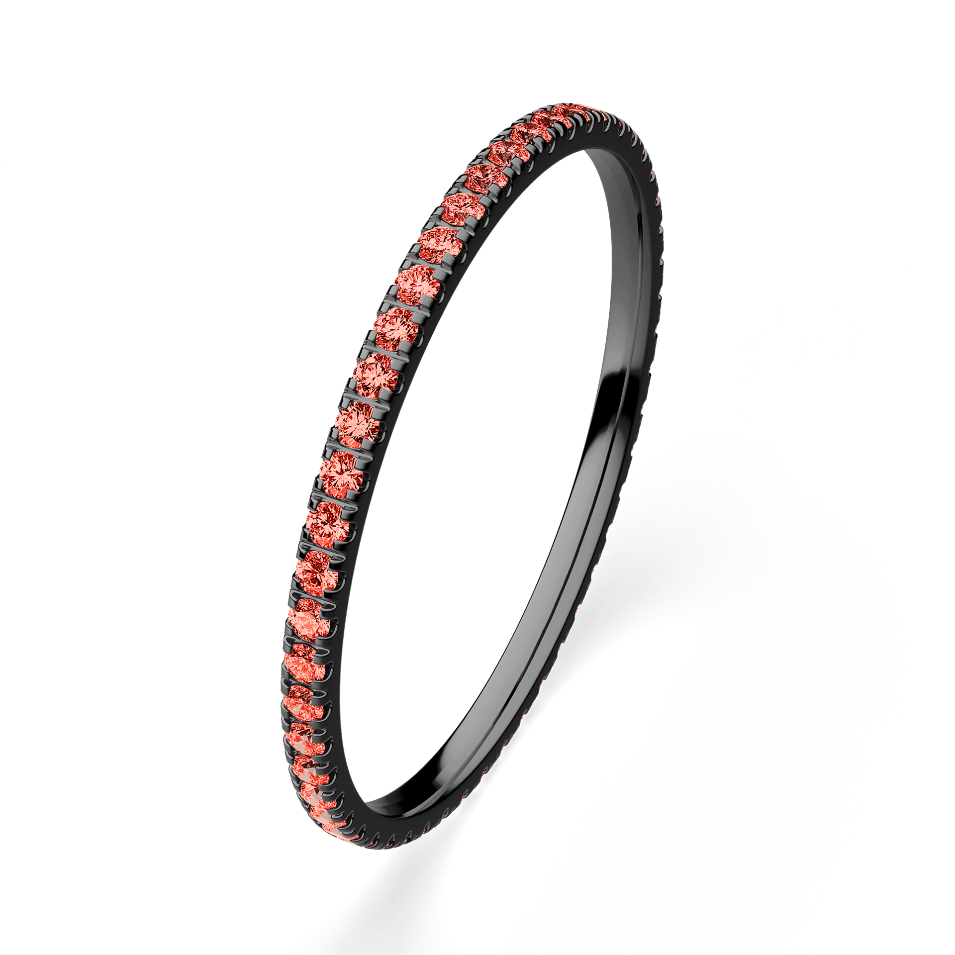 Dostawka Rosie z czarnego złota z czerwonym diamentem 0,25ct