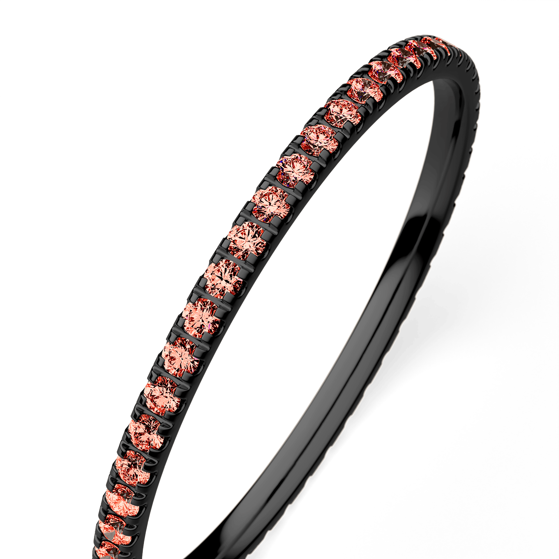 Dostawka Rosie z czarnego złota z czerwonym diamentem 0,25ct