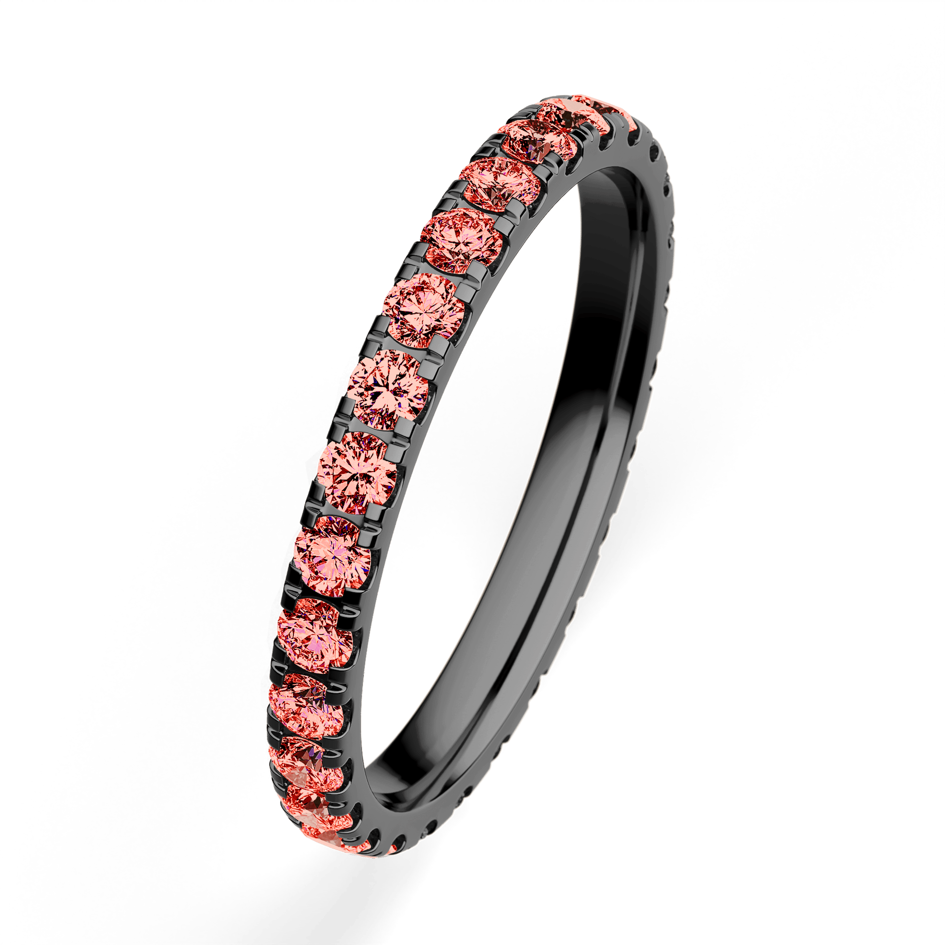 Dostawka Rosie z czarnego złota z czerwonym diamentem 0,96ct