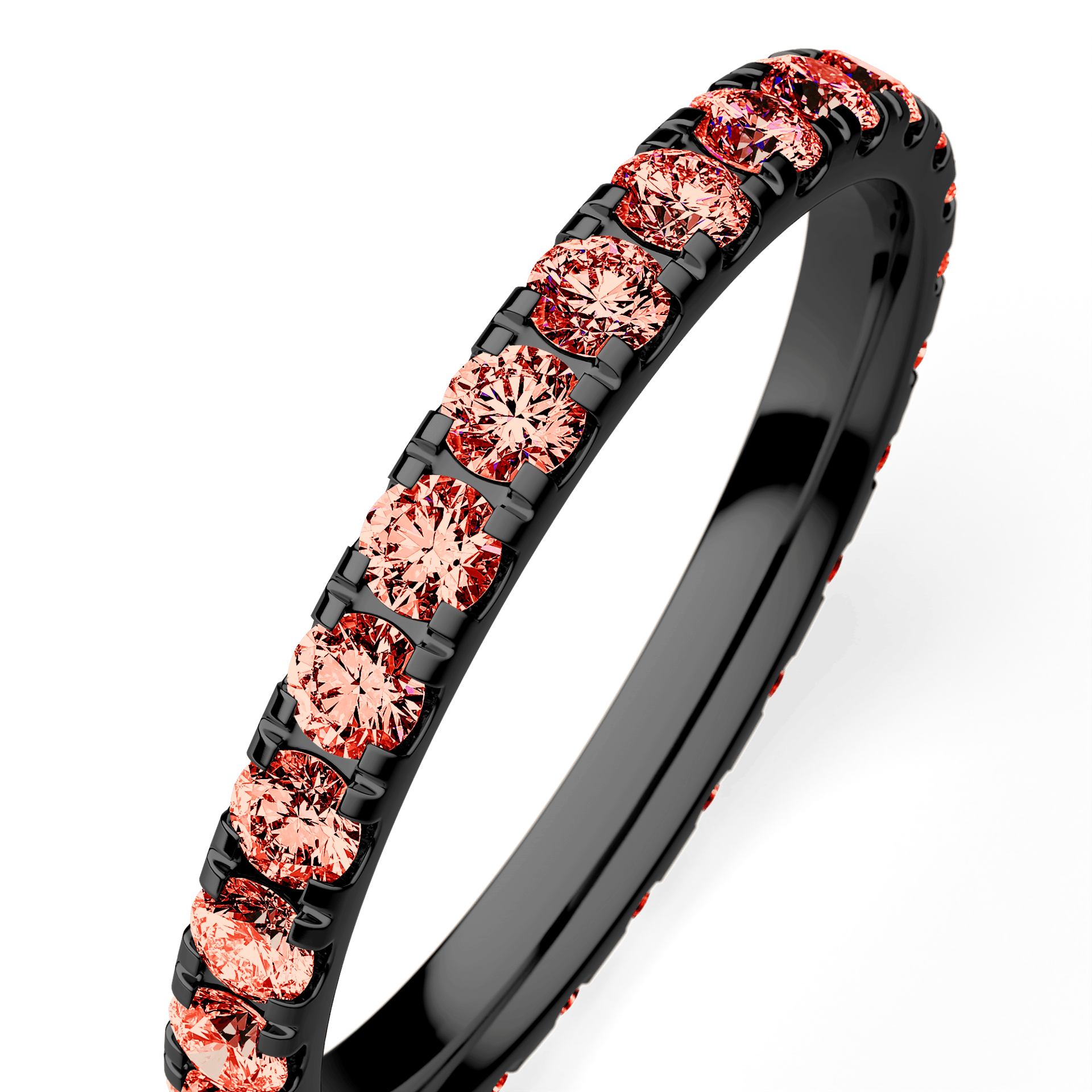 Dostawka Rosie z czarnego złota z czerwonym diamentem 0,96ct