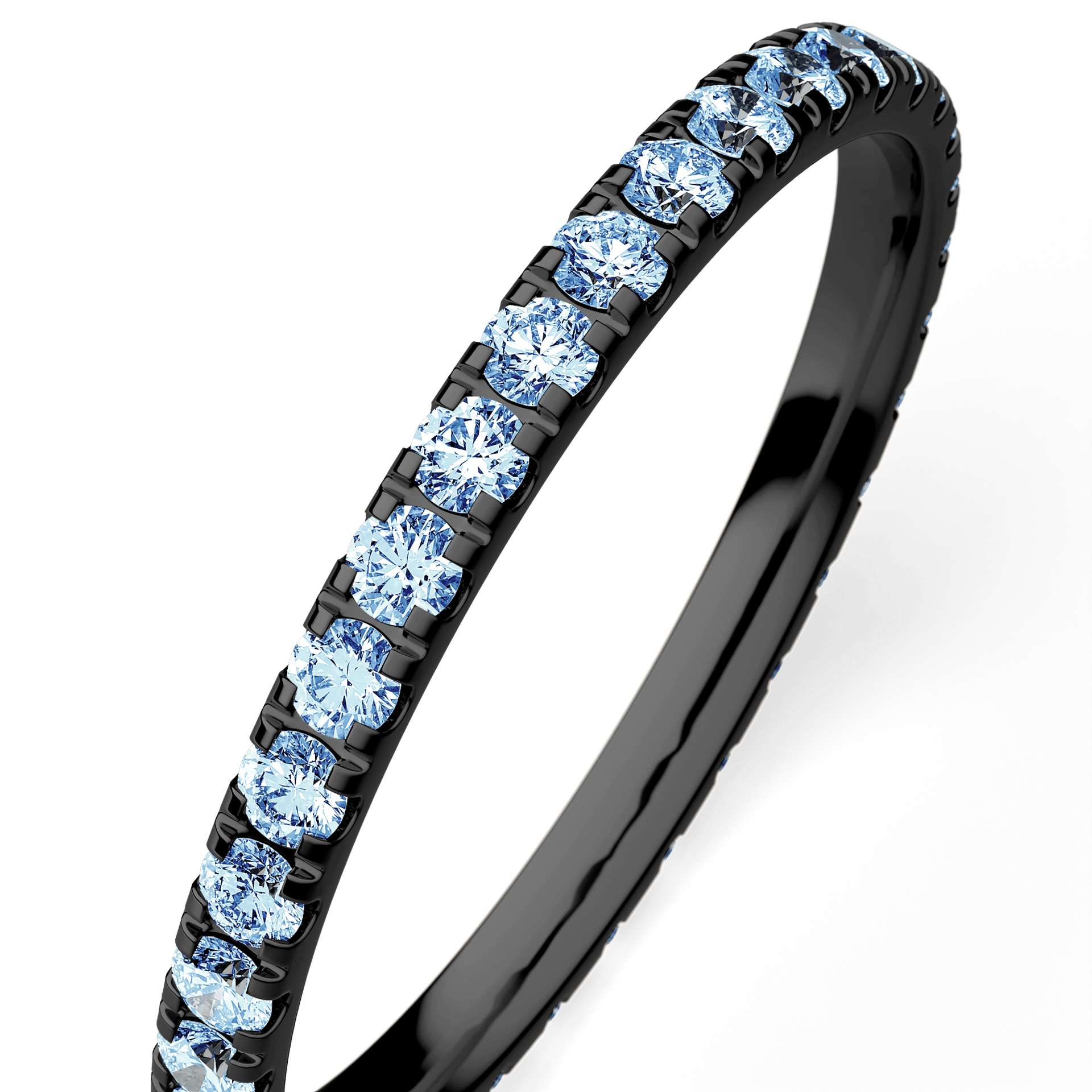 Dostawka Rosie z czarnego złota z niebieskim diamentem 0,53ct