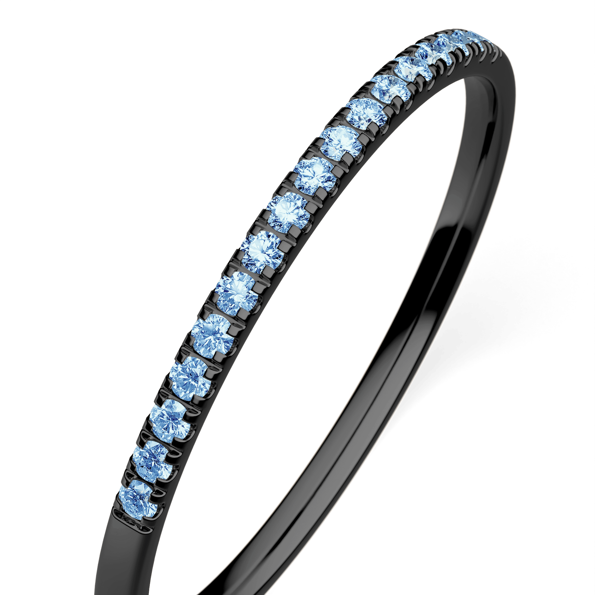 Dostawka Rosie z czarnego złota z niebieskim diamentem laboratoryjnym 0,08ct