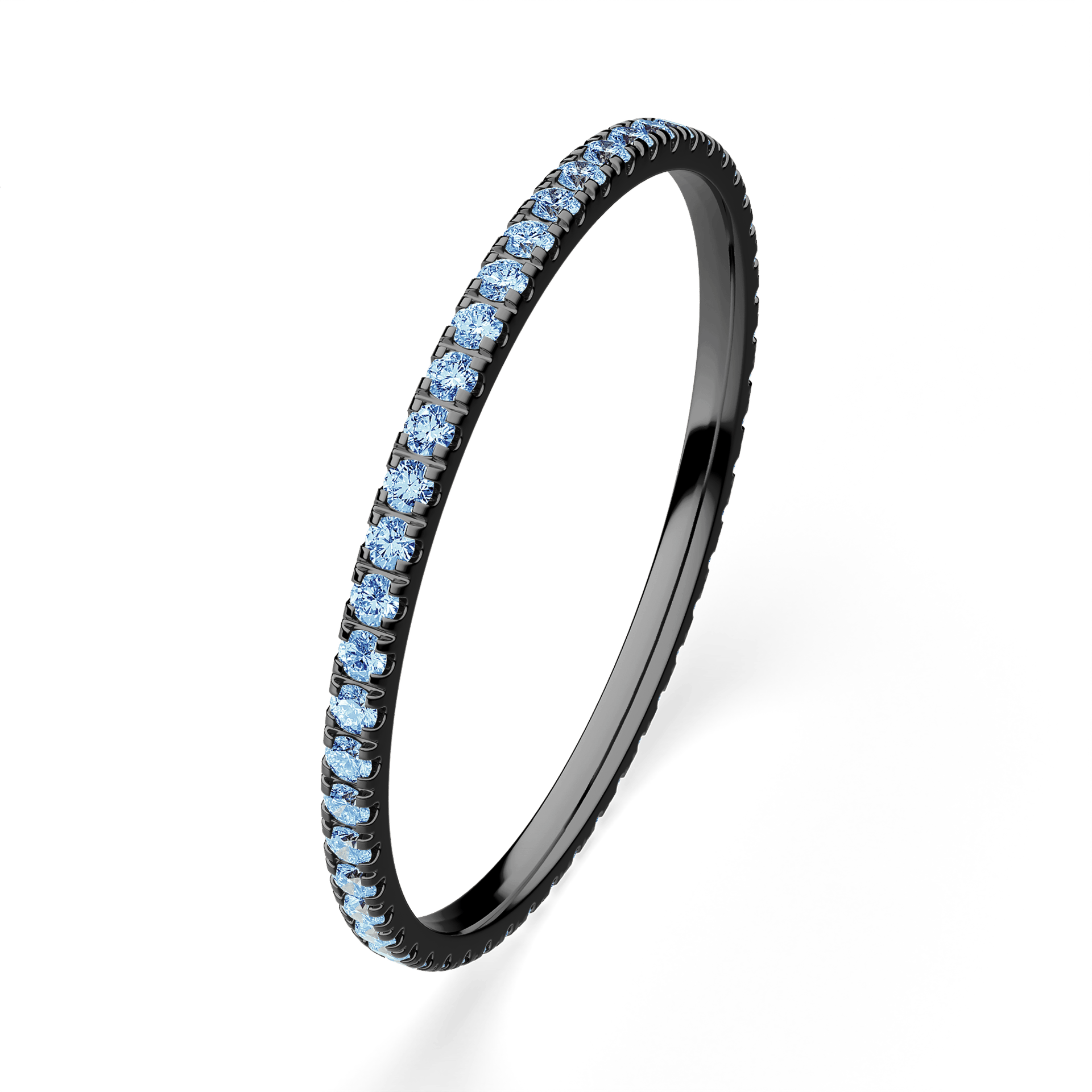 Dostawka Rosie z czarnego złota z niebieskim diamentem 0,25ct