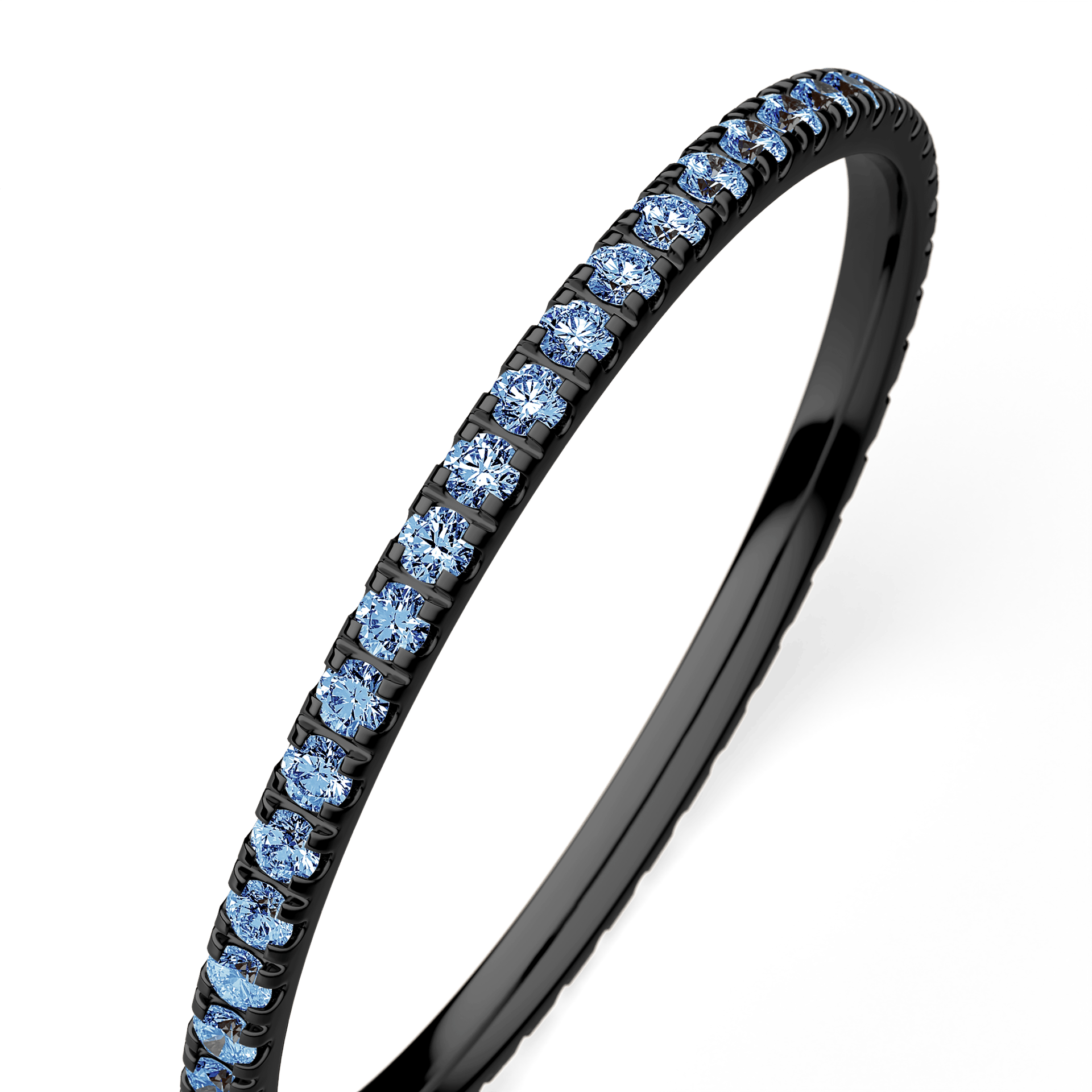 Dostawka Rosie z czarnego złota z niebieskim diamentem 0,25ct