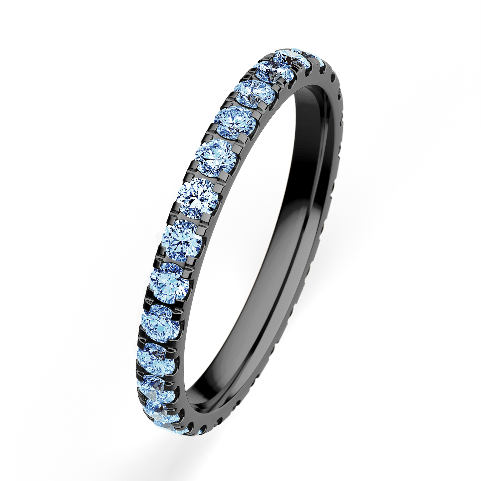 Dostawka Rosie z czarnego złota z niebieskim diamentem 0,96ct