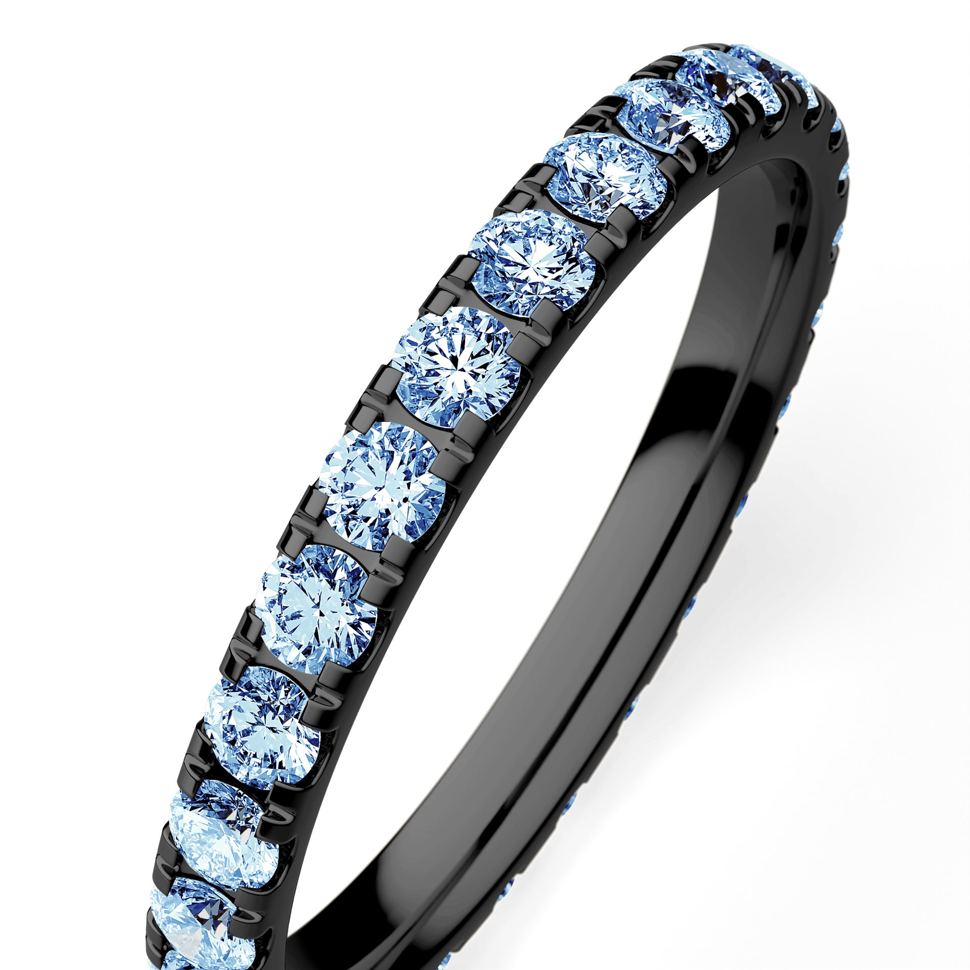 Dostawka Rosie z czarnego złota z niebieskim diamentem 0,96ct