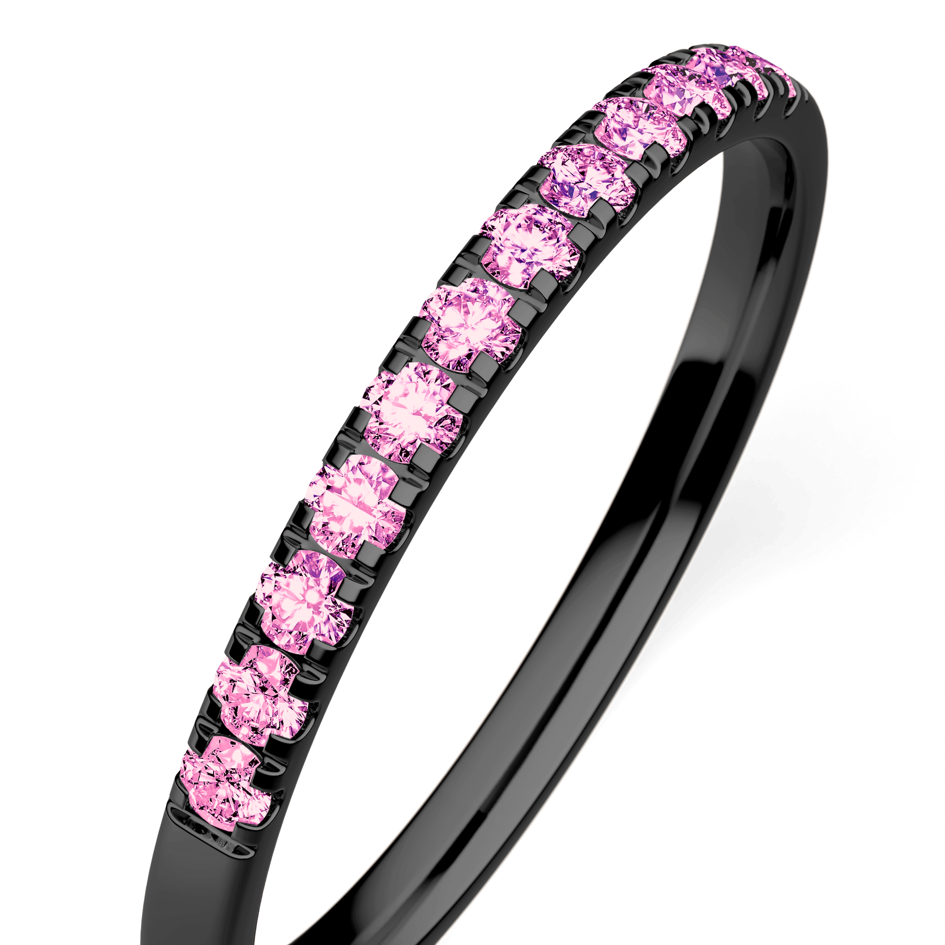 Dostawka Rosie z czarnego złota z różowym diamentem laboratoryjnym 0,18ct