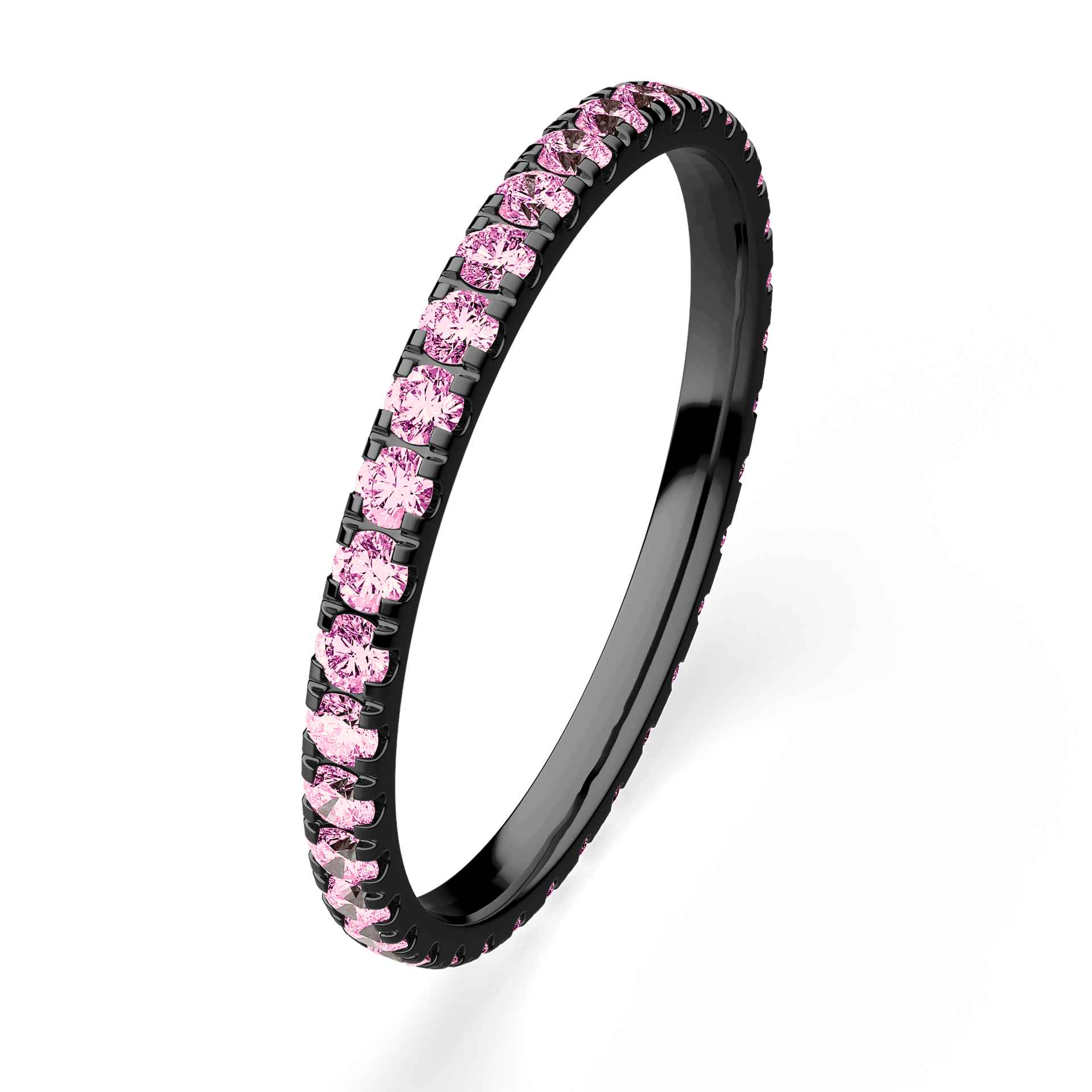 Dostawka Rosie z czarnego złota z różowym diamentem 0,53ct