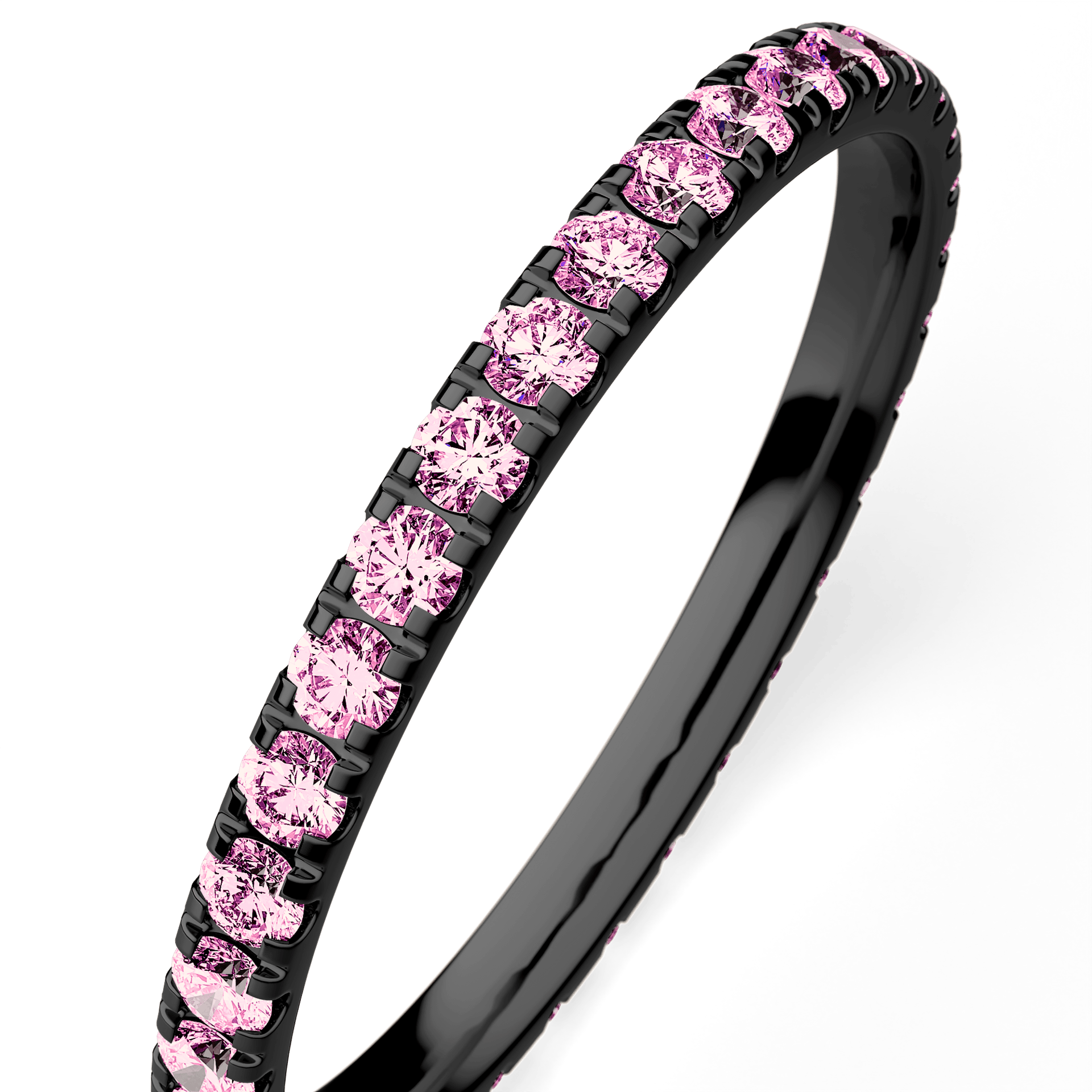 Dostawka Rosie z czarnego złota z różowym diamentem 0,53ct