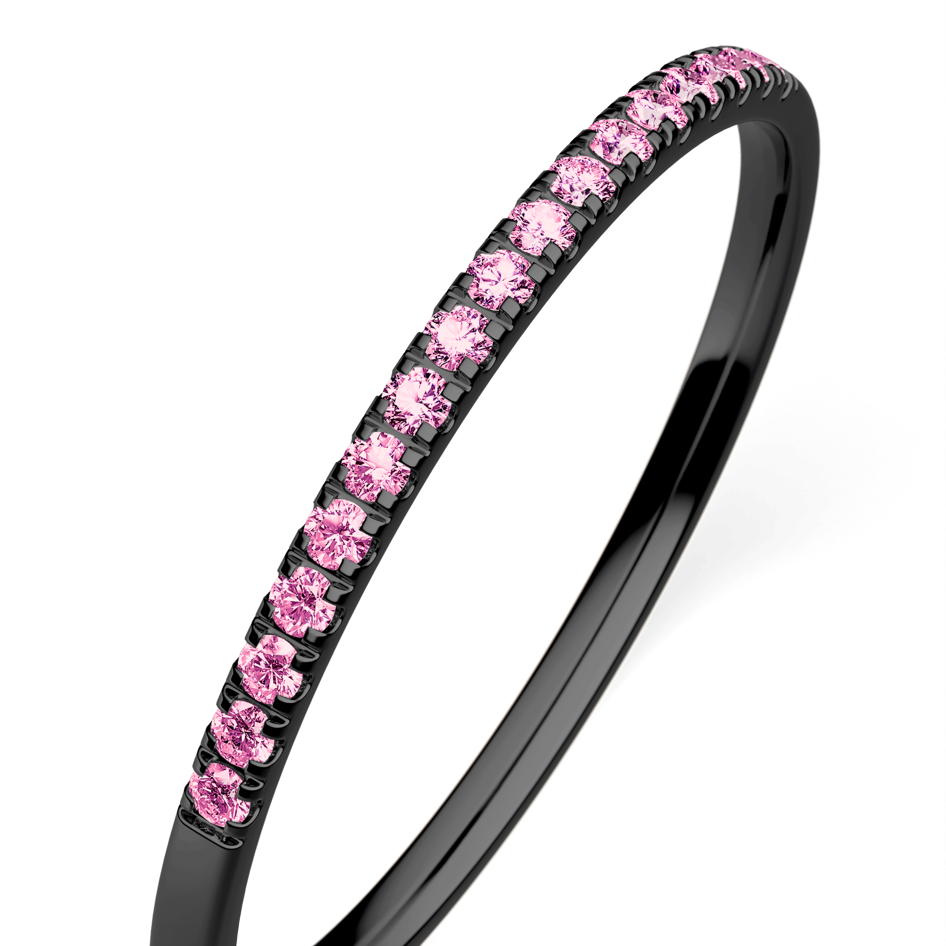 Dostawka Rosie z czarnego złota z różowym diamentem laboratoryjnym 0,08ct