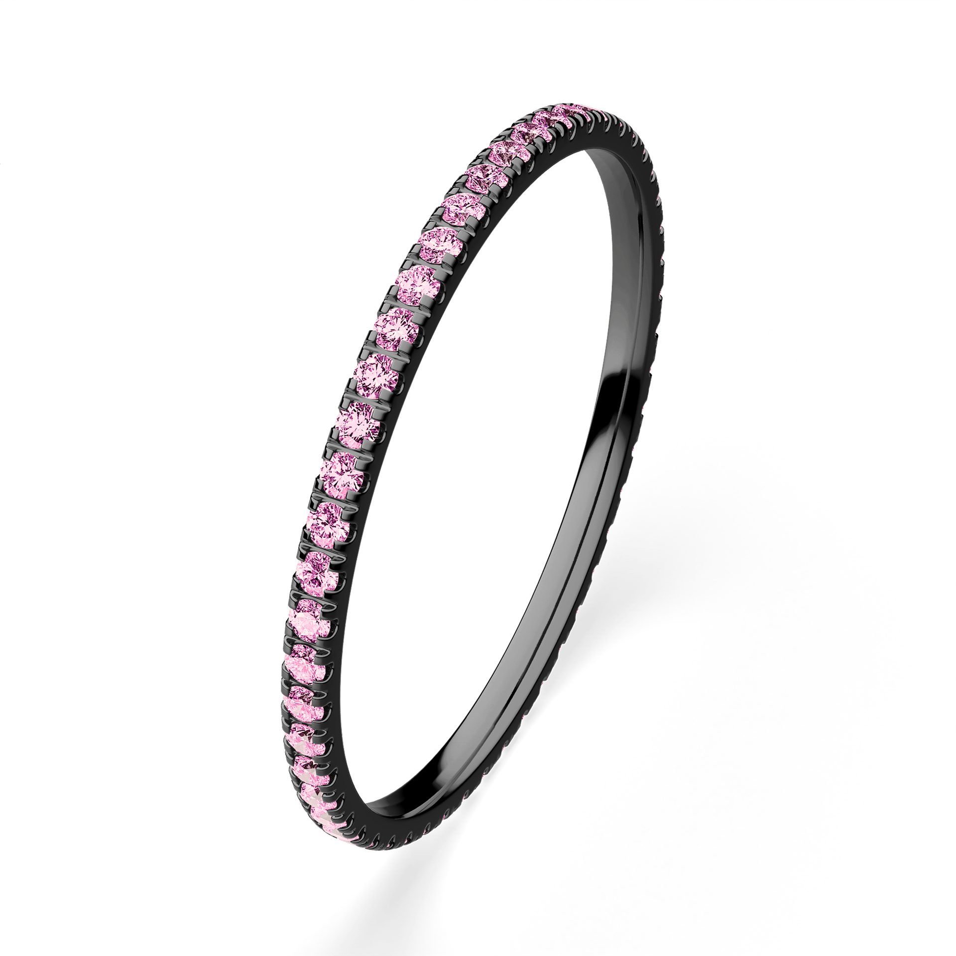 Dostawka Rosie z czarnego złota z różowym diamentem 0,26ct 0,25ct